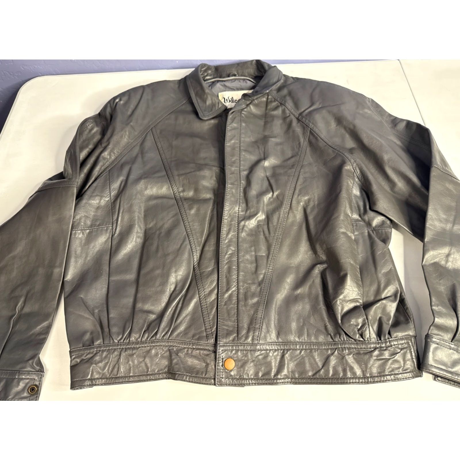 Wilson VINTAGE Wilson’s Leather Bomber Jacket Coat Men’s Sz 42 Gray Leather Coat Mens Small updates? Size US XS / EU 42 / 0 - 4 Thumbnail