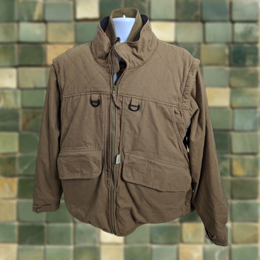 Vintage VINTAGE Gander Mountain Men's XL Canvas 4-in-1 Hunting Coat/Vest/Jacket Fleece Lined 3-in-1 Jacket Camouflage Waterproof Zip Pockets Brown Size US XL / EU 56 / 4 - 1 Thumbnail
