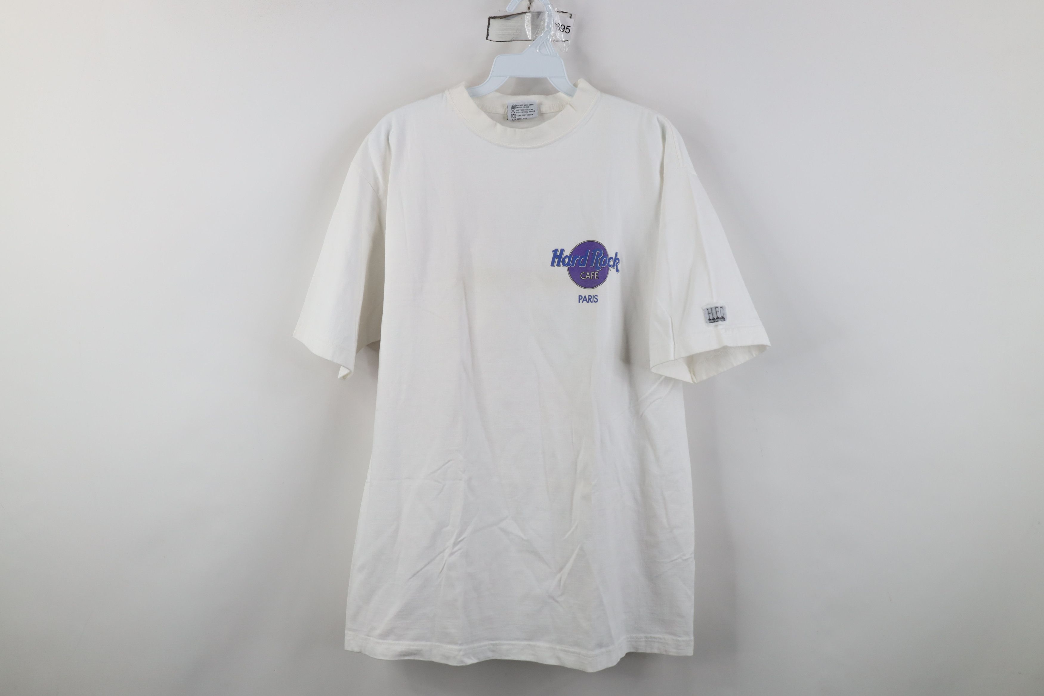 Hard Rock Cafe Vintage 90s Hard Rock Cafe Paris Eiffel Tower T-Shirt White Size US L / EU 52-54 / 3 - 1 Thumbnail