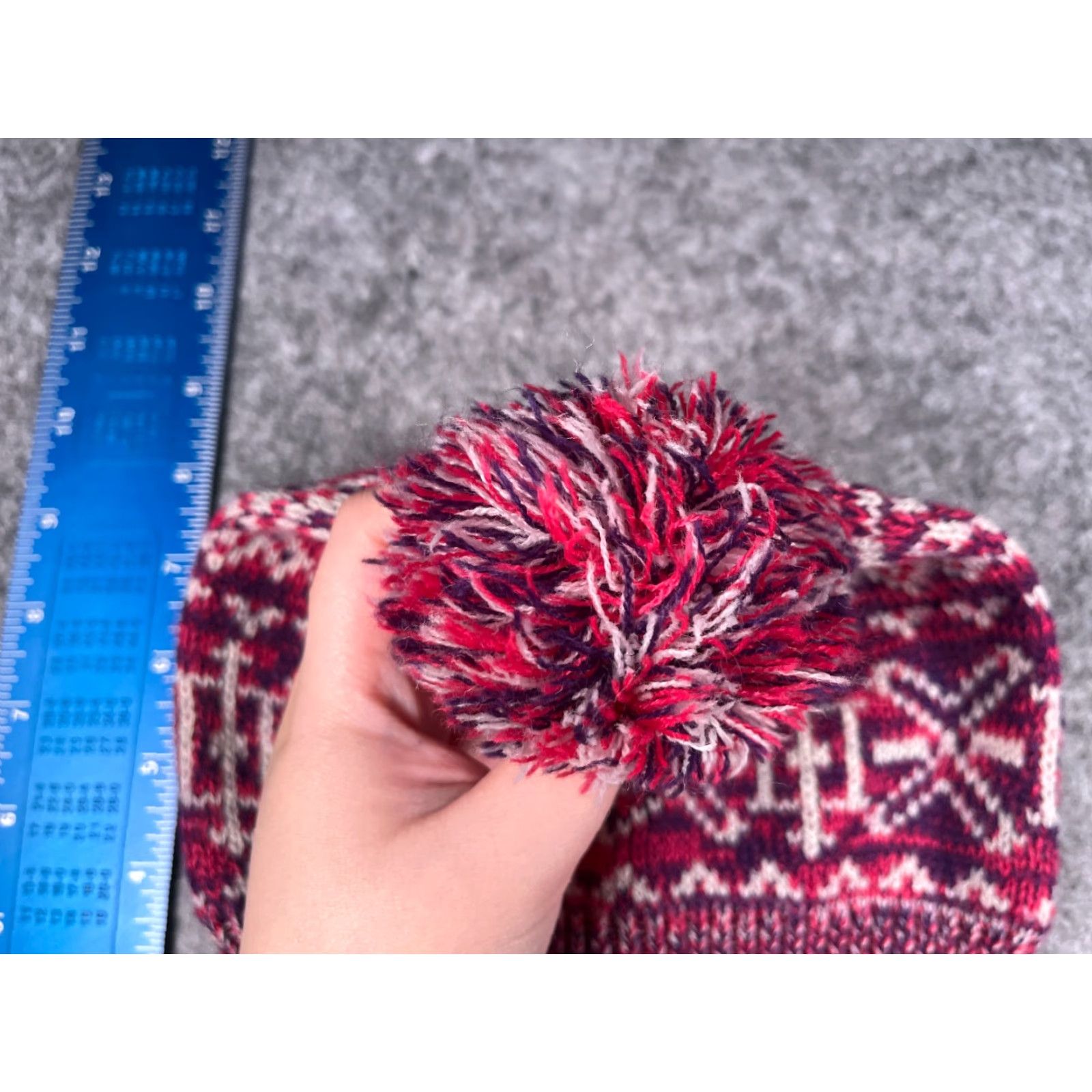 Vintage Mixit Beanie Toque Women One Size Pink Knit Acrylic Blend Geometric Ski Mens Size ONE SIZE - 4 Thumbnail