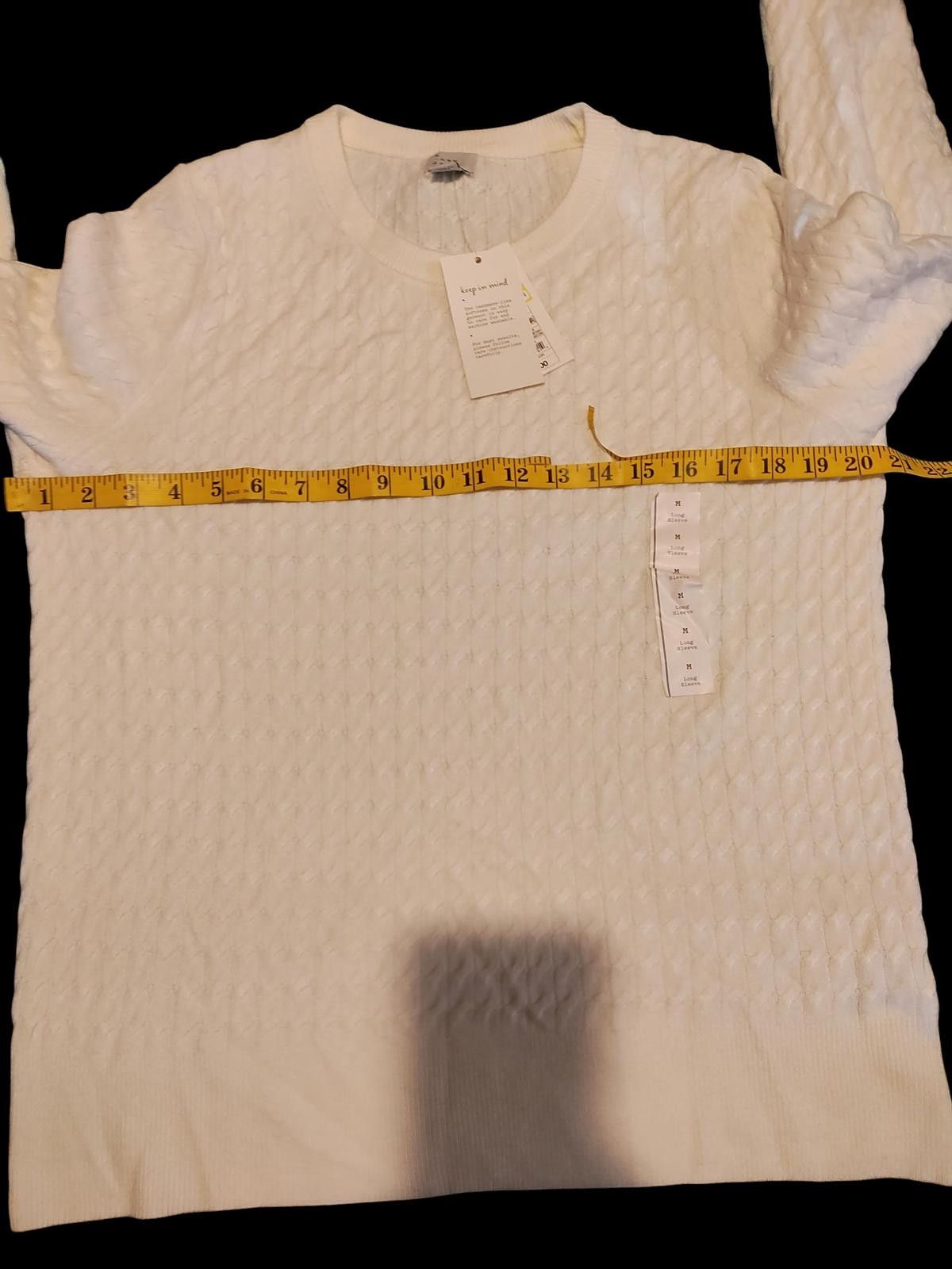 Other A New Day Women's Cream Textured Crew Neck Sweater Size M / US 6-8 / IT 42-44 - 8 Thumbnail
