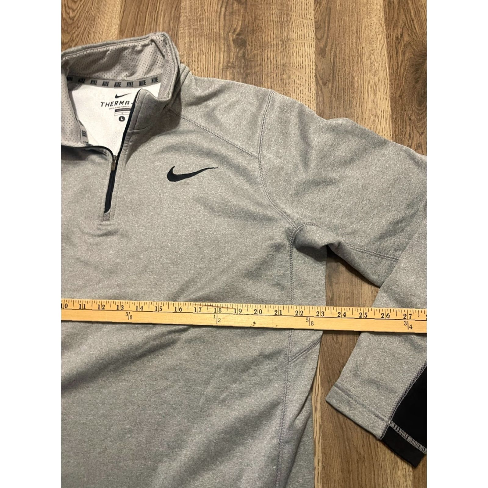 Nike Nike Sweater Mens Large Gray 1/4 Zip Pullover Therma Fit Logo Knit Casual Size US L / EU 52-54 / 3 - 6 Thumbnail