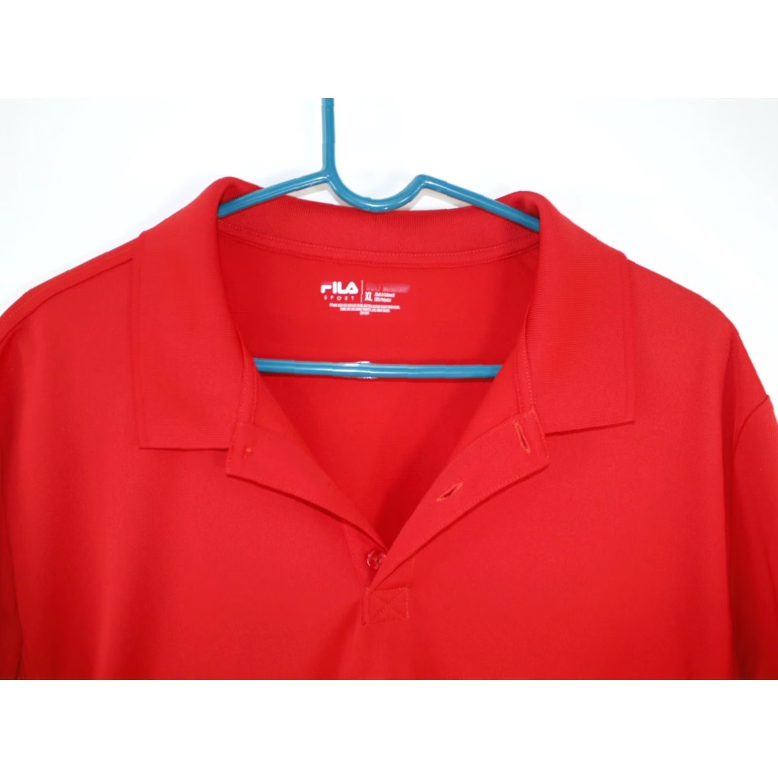 Fila FILA Sport Mens Short Sleeves Activewear Red Golf Polo T-Shirt XL Size Red Logo Shirt Mens Polo T-Shirt Sports Style Knit Polyester 100% Club Shirt Size US XL / EU 56 / 4 - 3 Thumbnail