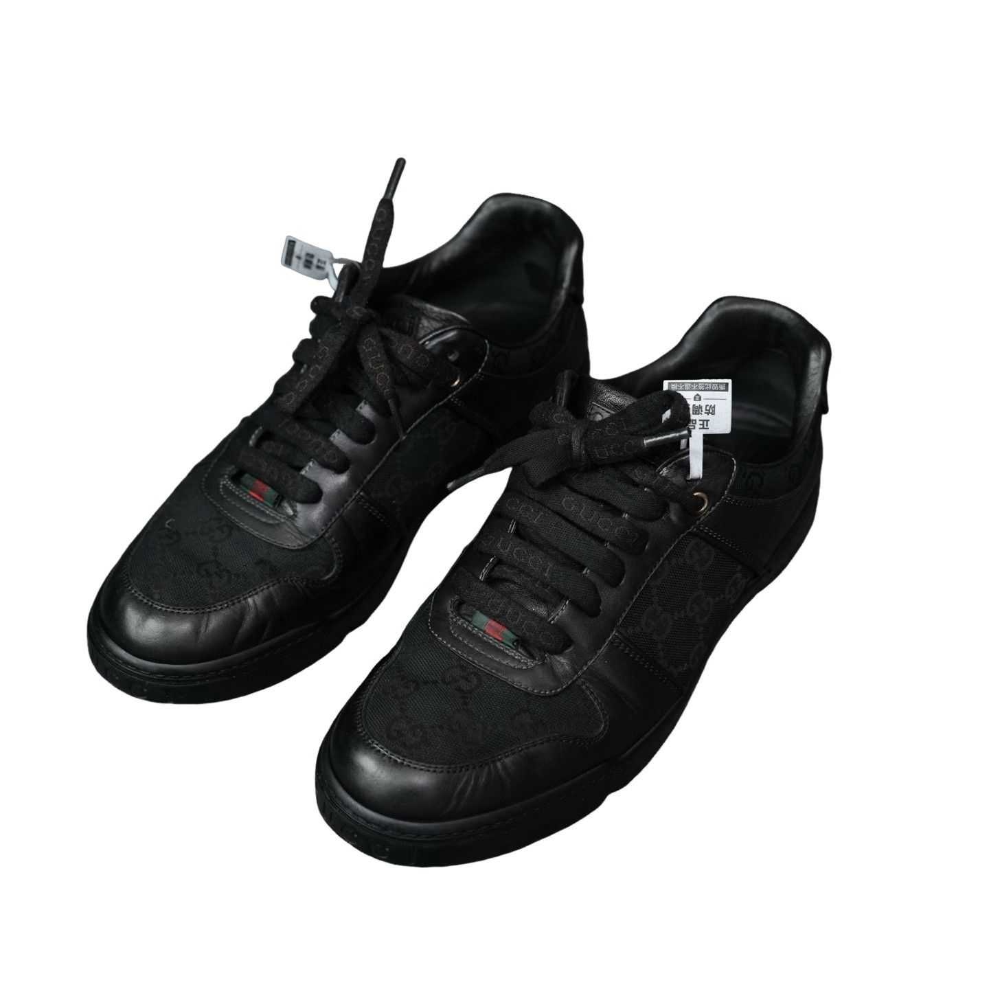 Gucci Gucci GG Monogram Web Leather Sneakers Size 7.5 Size US 7.5 / EU 40-41 - 1 Thumbnail