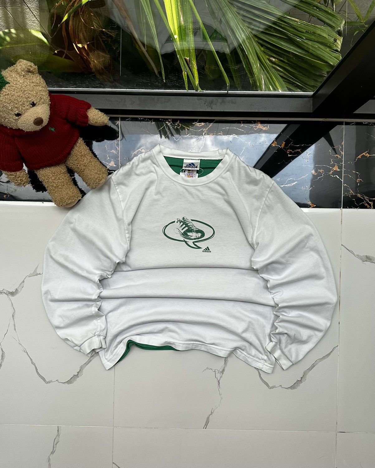 Adidas × Vintage 90s ADIDAS VINTAGE MONOLOGO SWEATSHIRT Size US L / EU 52-54 / 3 - 1 Thumbnail
