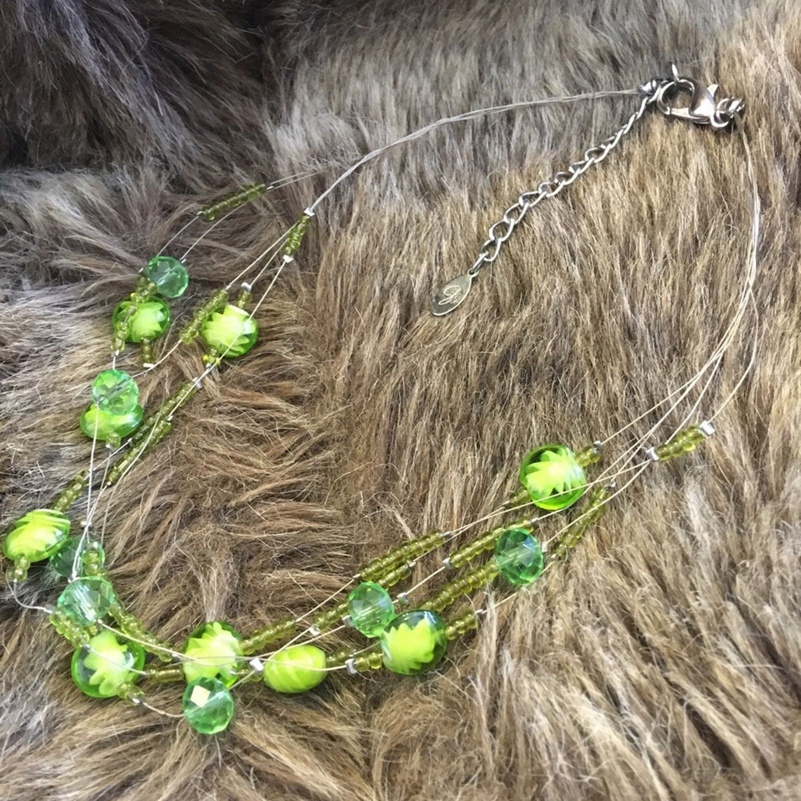 Vintage Vintage 90s multi strand beaded fish line necklace Size ONE SIZE - 9 Thumbnail