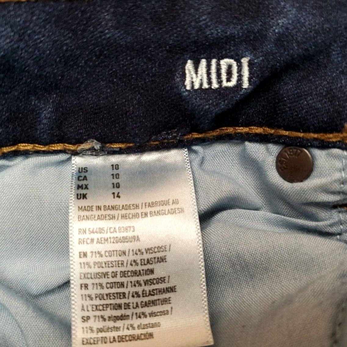 American Eagle Outfitters American Eagle Shorts Womens 10 Denim 360 Super Stretch Cutoff Midi Micro Mini Size 32" / US 10 / IT 46 - 4 Thumbnail