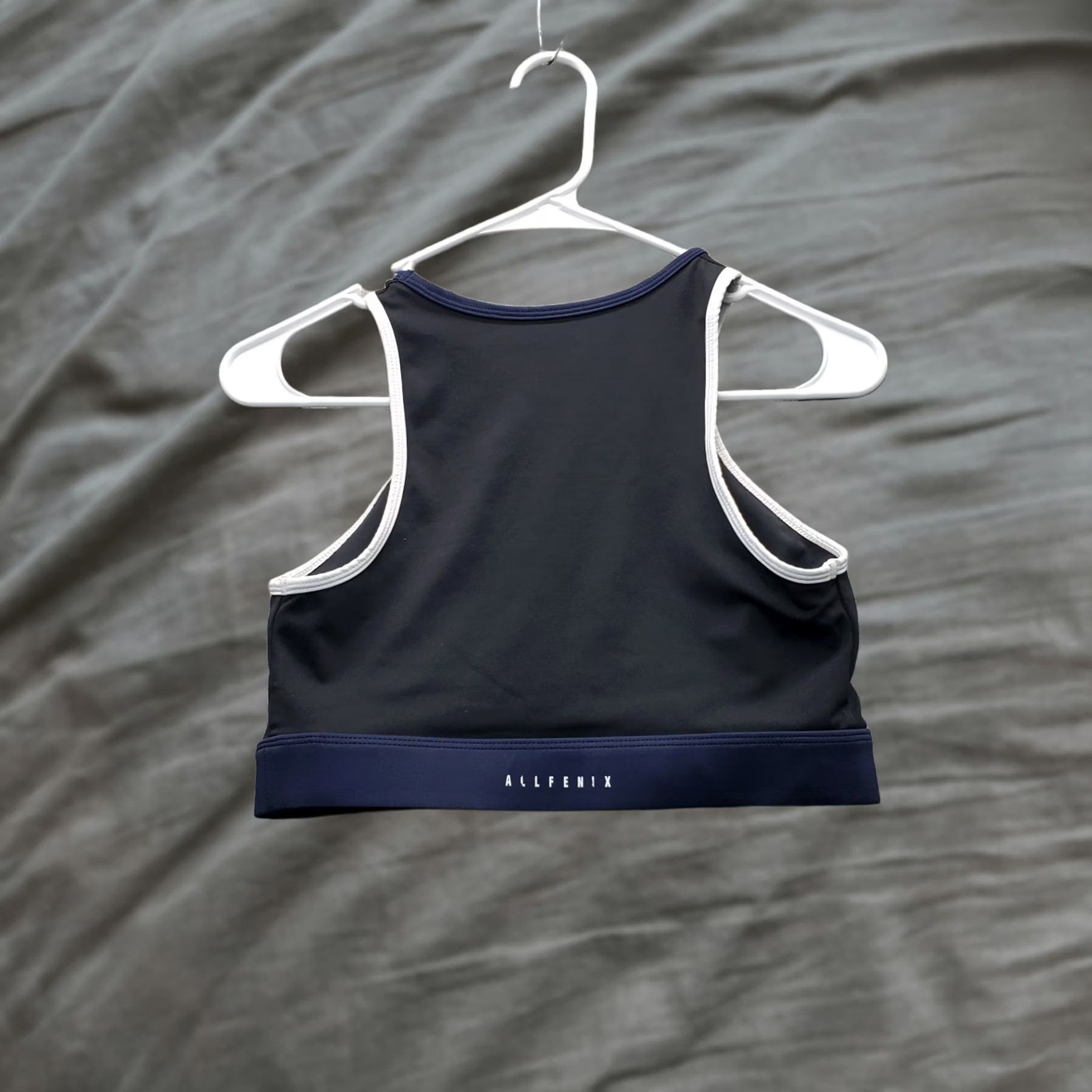 Vintage AllFenix Sports Bra Womens Size M Black Stretch Athletic Gym Training Round Neck Size ONE SIZE - 1 Thumbnail