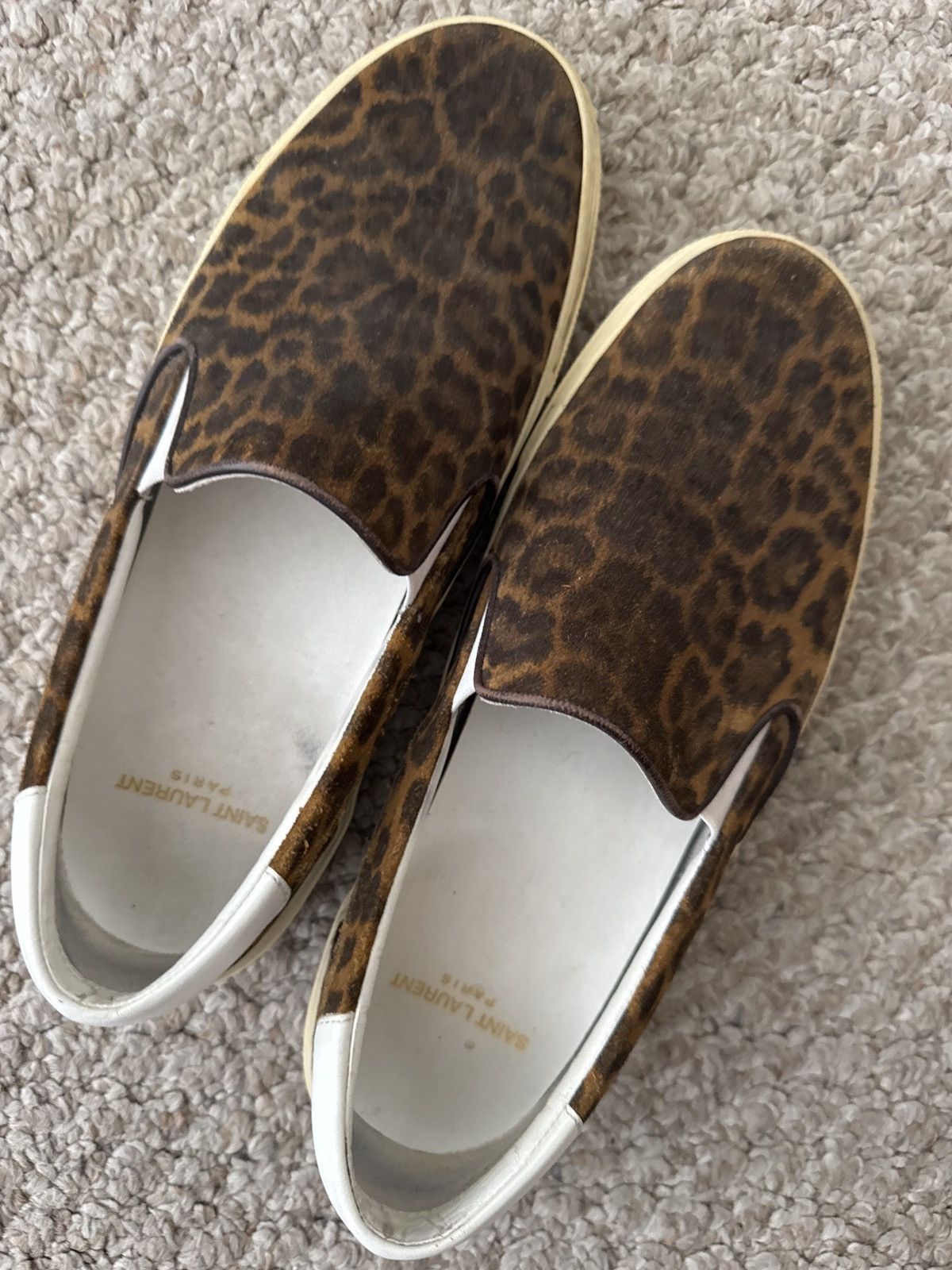 Saint Laurent Paris Saint Laurent Leopard Print Ladies Slip-On Shoes. Size US 8 / IT 38 - 2 Thumbnail