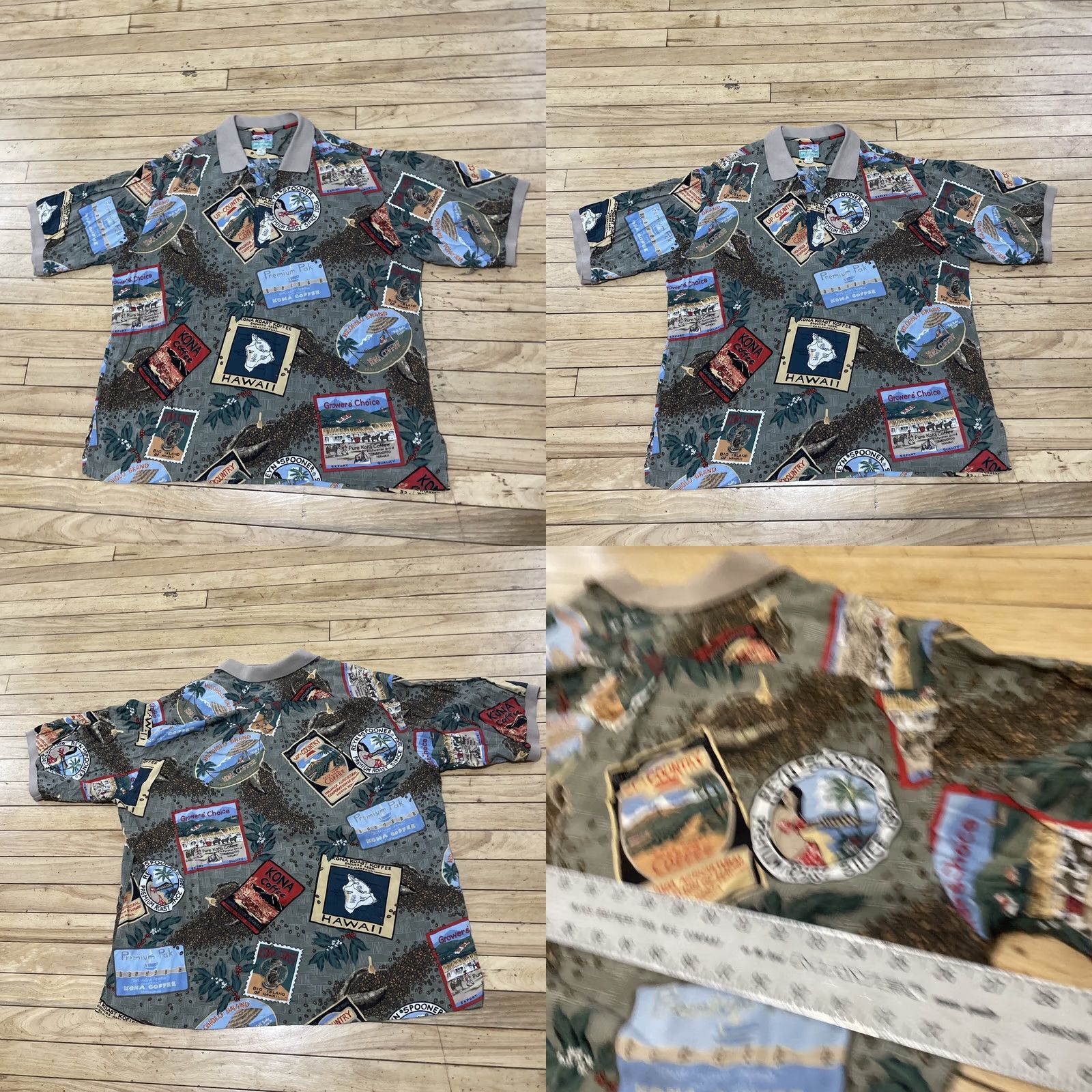 Reyn Spooner REYN SPOONER Polo Shirt Men Xl Hawaiian Coffee Roast Print Vintage Spun Rayon Button-Up Short Sleeve 52 in Chest Brown Size US XL / EU 56 / 4 - 10 Thumbnail