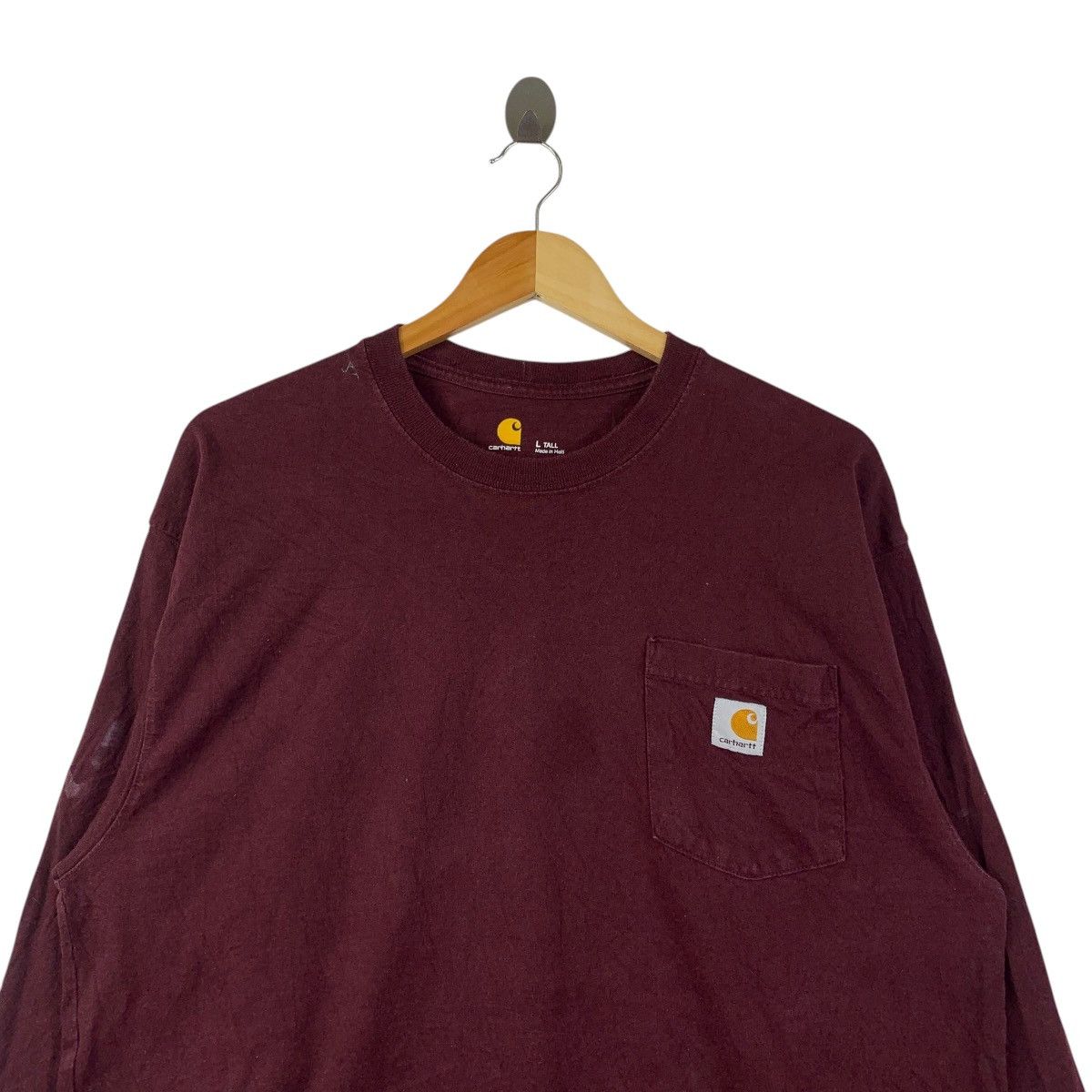 Carhartt Carhartt L/S Pocket T-Shirt Burgundy Maroon K126 Workwear Size US L / EU 52-54 / 3 - 2 Thumbnail