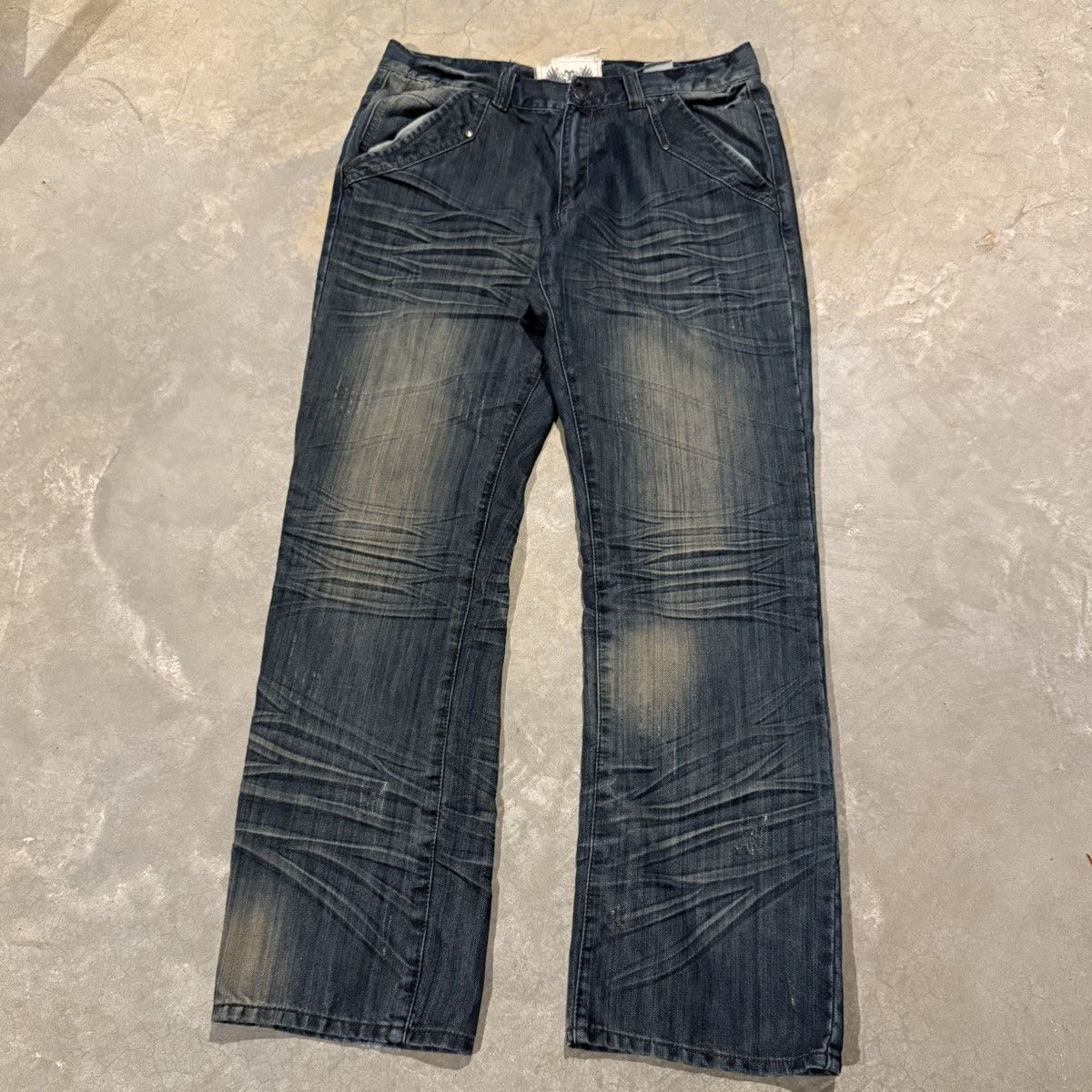 Japanese Brand 2000s Fusai Mud Wash Faded Baggy Jeans Hysteric Y2K ERD Hedi Size US 34 / EU 50 - 6 Thumbnail