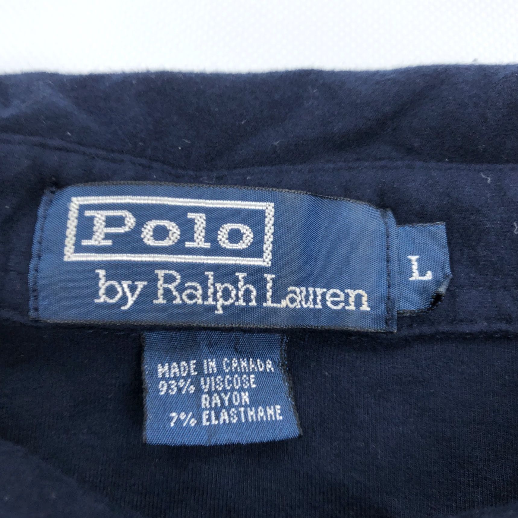 Polo Ralph Lauren Polo by Ralph Lauren Mens L Navy Blue Long Sleeve Rayon Viscose Blend Polo Shirt Size US L / EU 52-54 / 3 - 3 Thumbnail