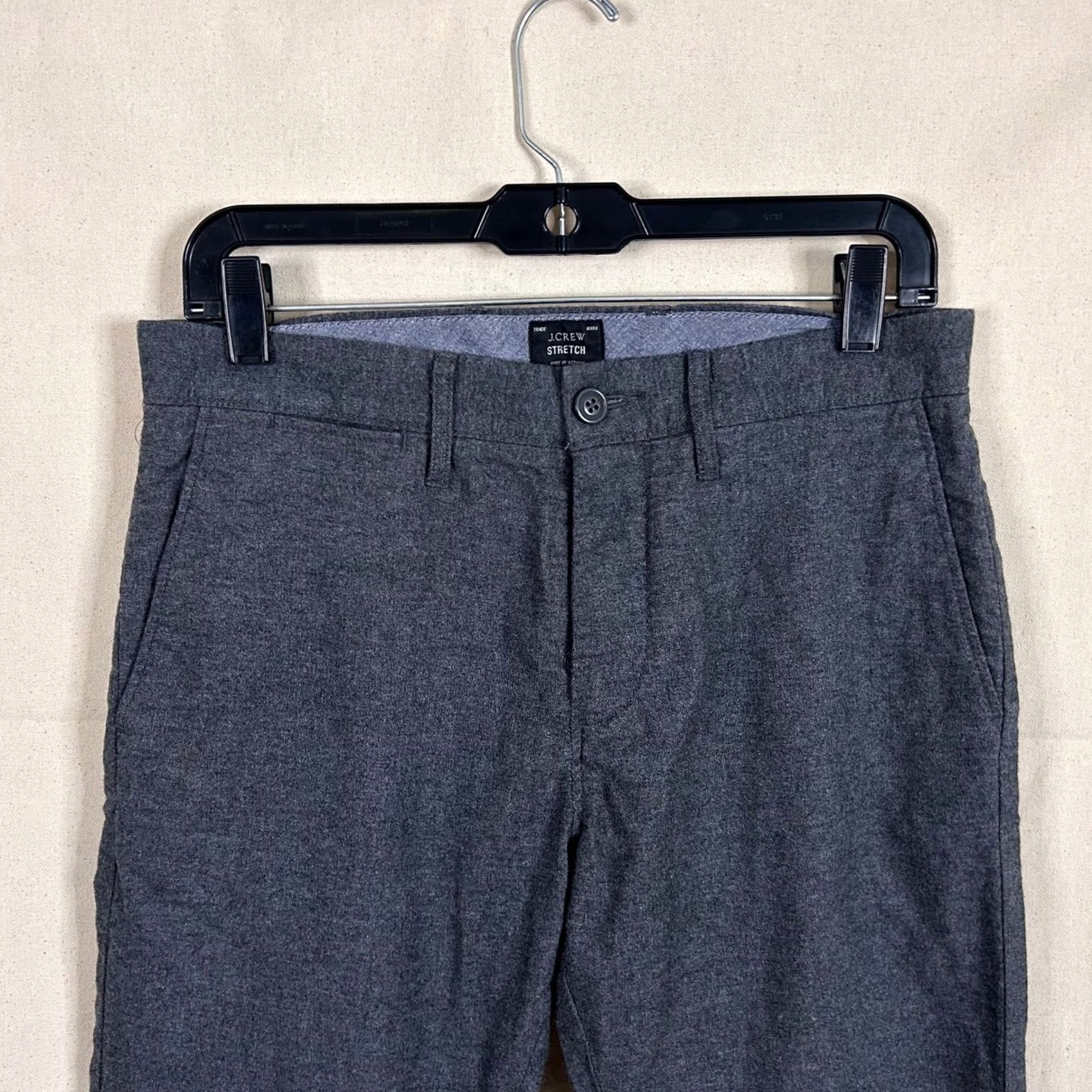J.Crew J.Crew Chino Pants Slim Stretch Cotton Charcoal Gray 29x30 Solid Mens Size US 29 - 2 Thumbnail