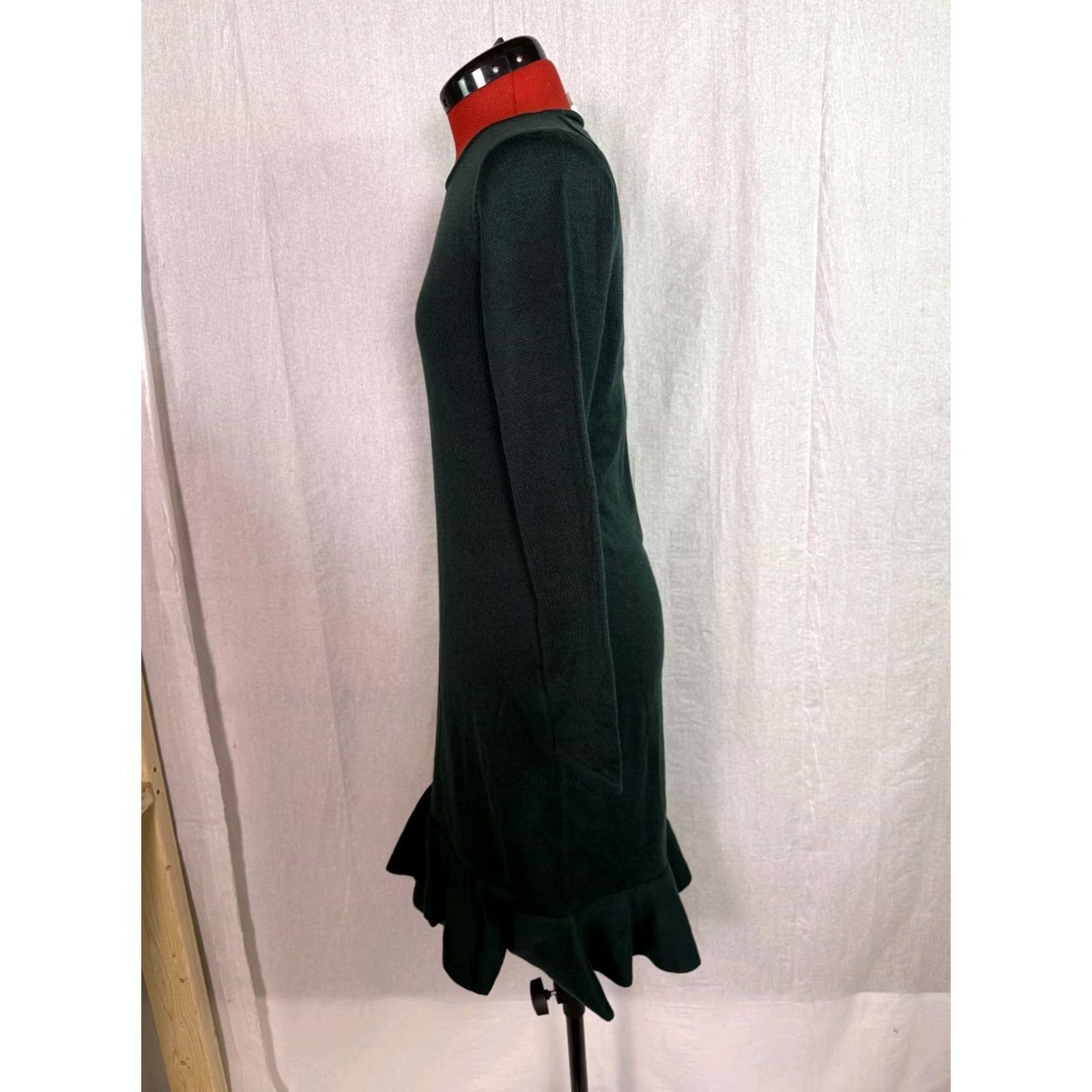 Calvin Klein Calvin Klein Green Sheath Dress Size S Long Sleeve Crew Neck Pullover D857 Size S / US 4 / IT 40 - 4 Thumbnail