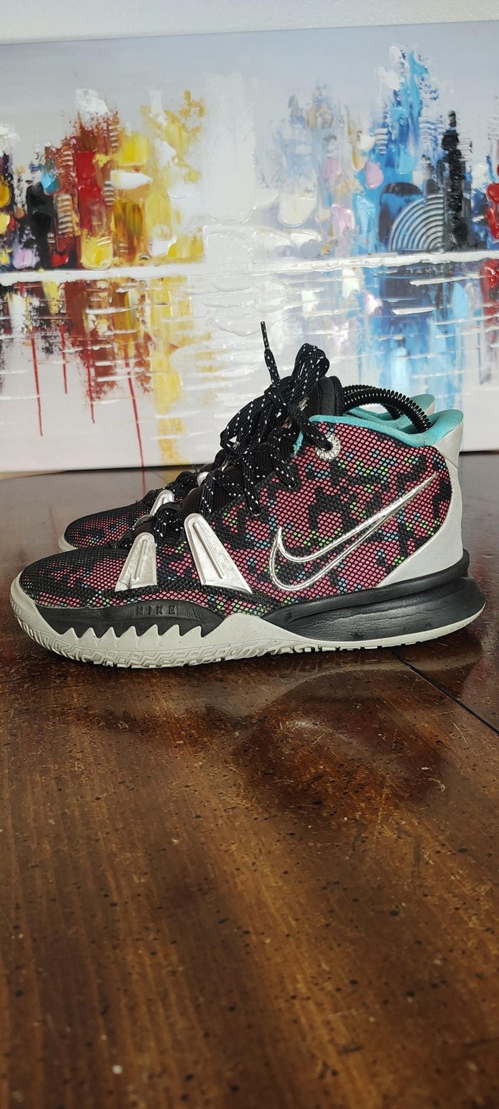 Nike Nike Kyrie 7 Shoes Size 5.5Y Black Multicolor CT4080-008 Size US 5.5 / IT 35.5 - 1 Thumbnail