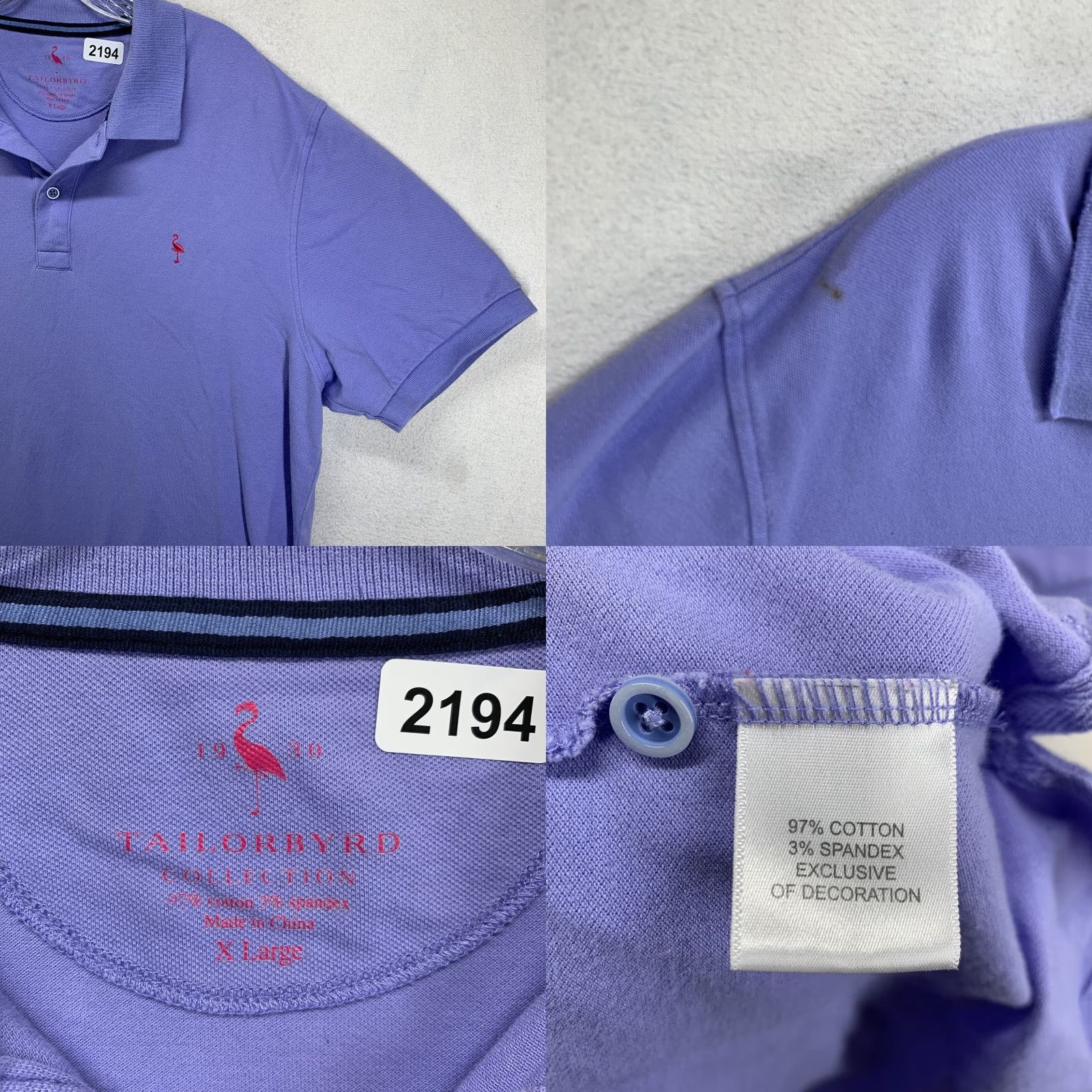 Tailorbyrd TAILORBYRD Polo Shirt Men XL Golf Super Soft Stretch Periwinkle Lightly Worn Size US XL / EU 56 / 4 - 8 Thumbnail