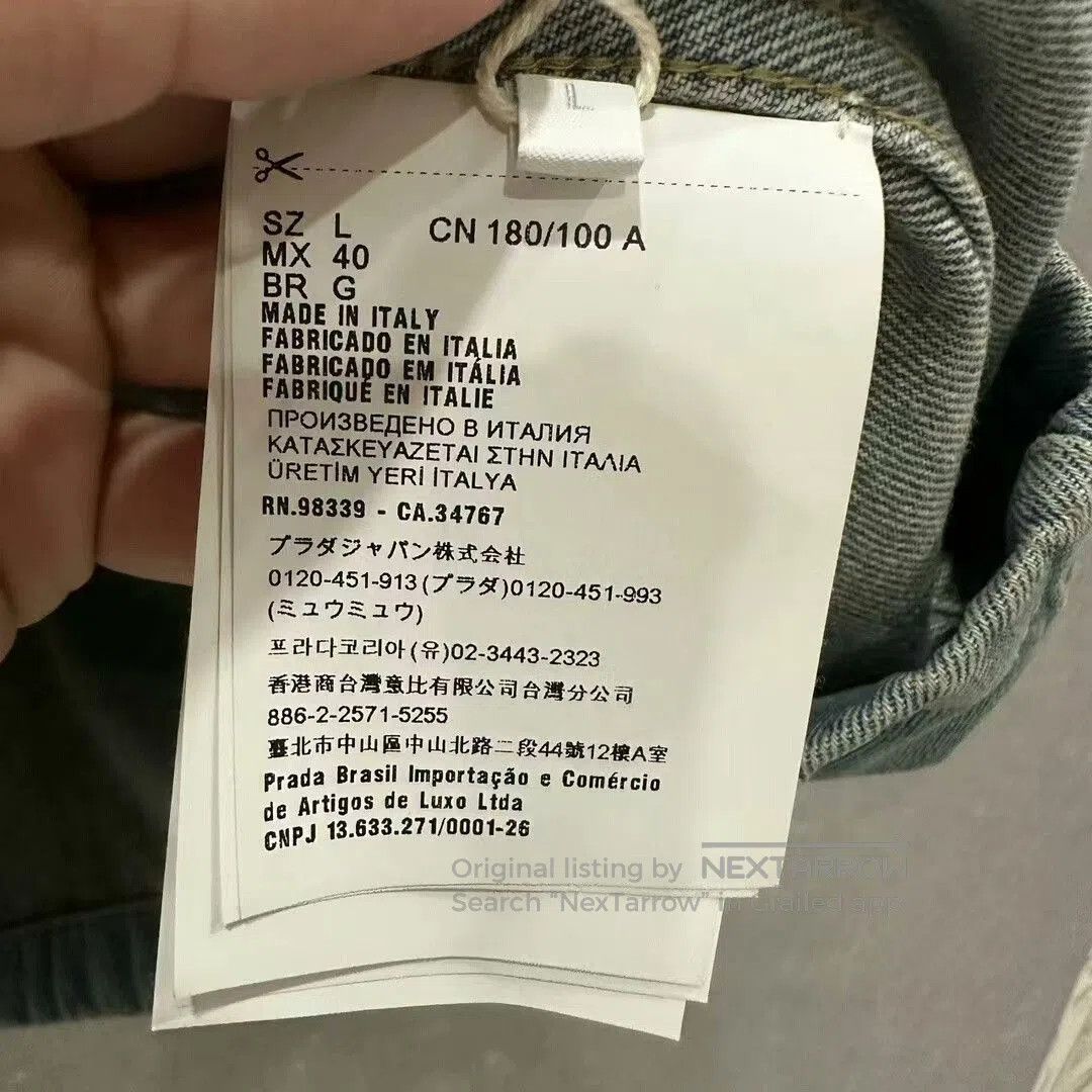 Prada prada light wash distressed denim jacket. Size US L / EU 52-54 / 3 - 5 Thumbnail