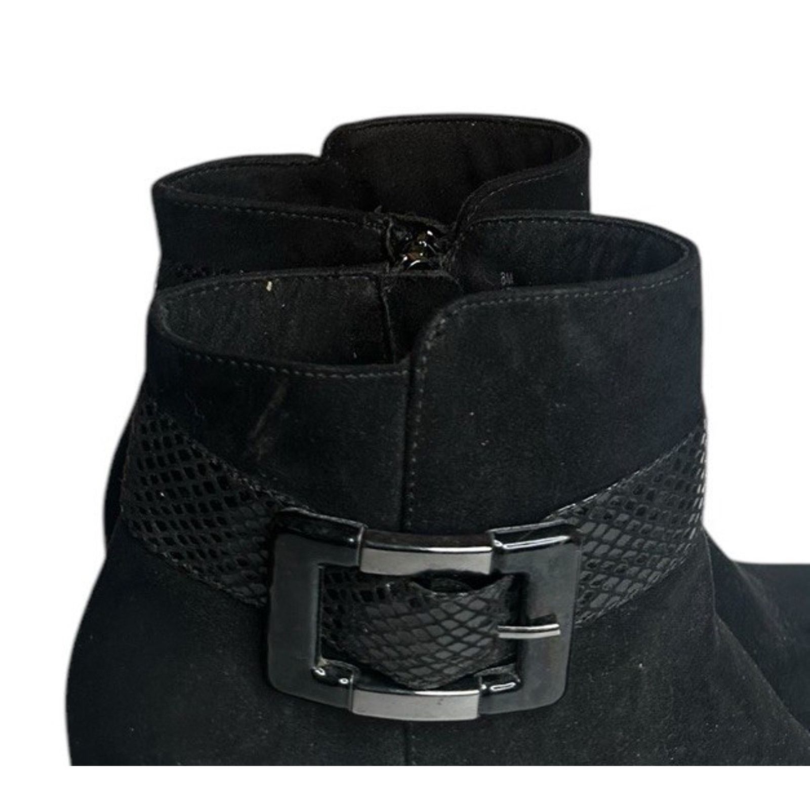 London Fog London Fog Black Ankle Booties Heeled Boots Buckle 8M Size US 8 / IT 38 - 2 Thumbnail