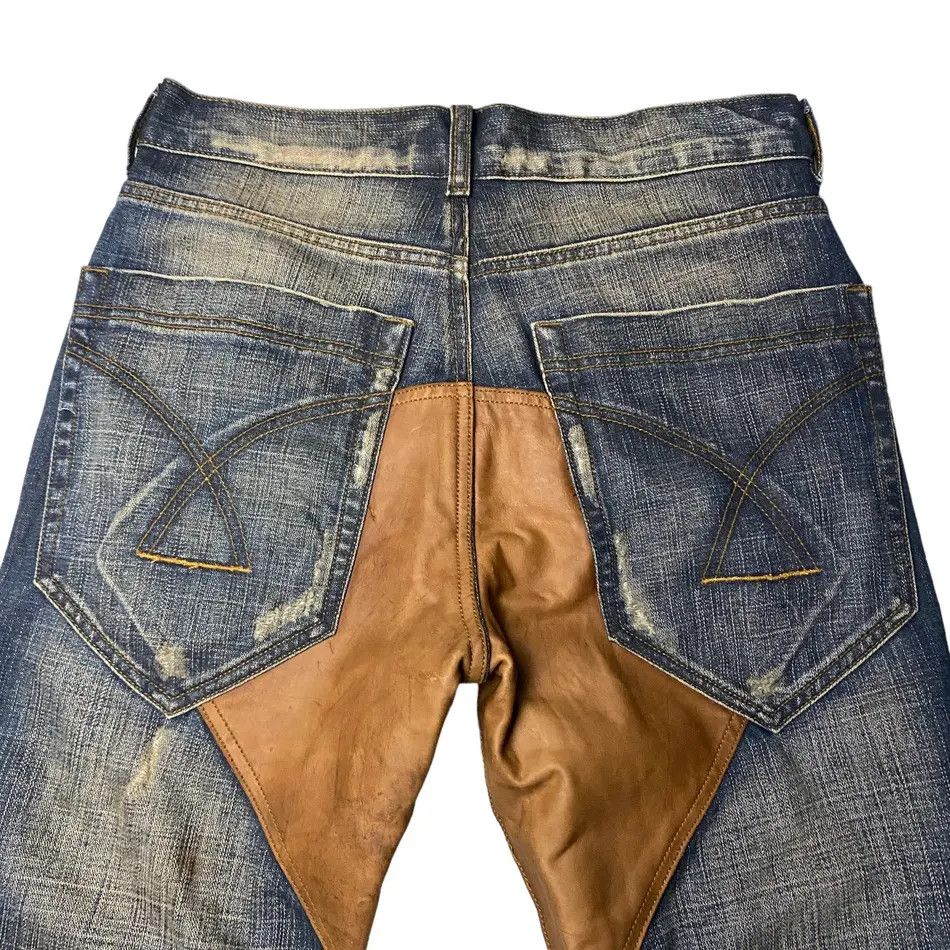 Japanese Brand Saxlanter Flared Jeans Washed Straigh Cut Size US 30 / EU 46 - 13 Thumbnail