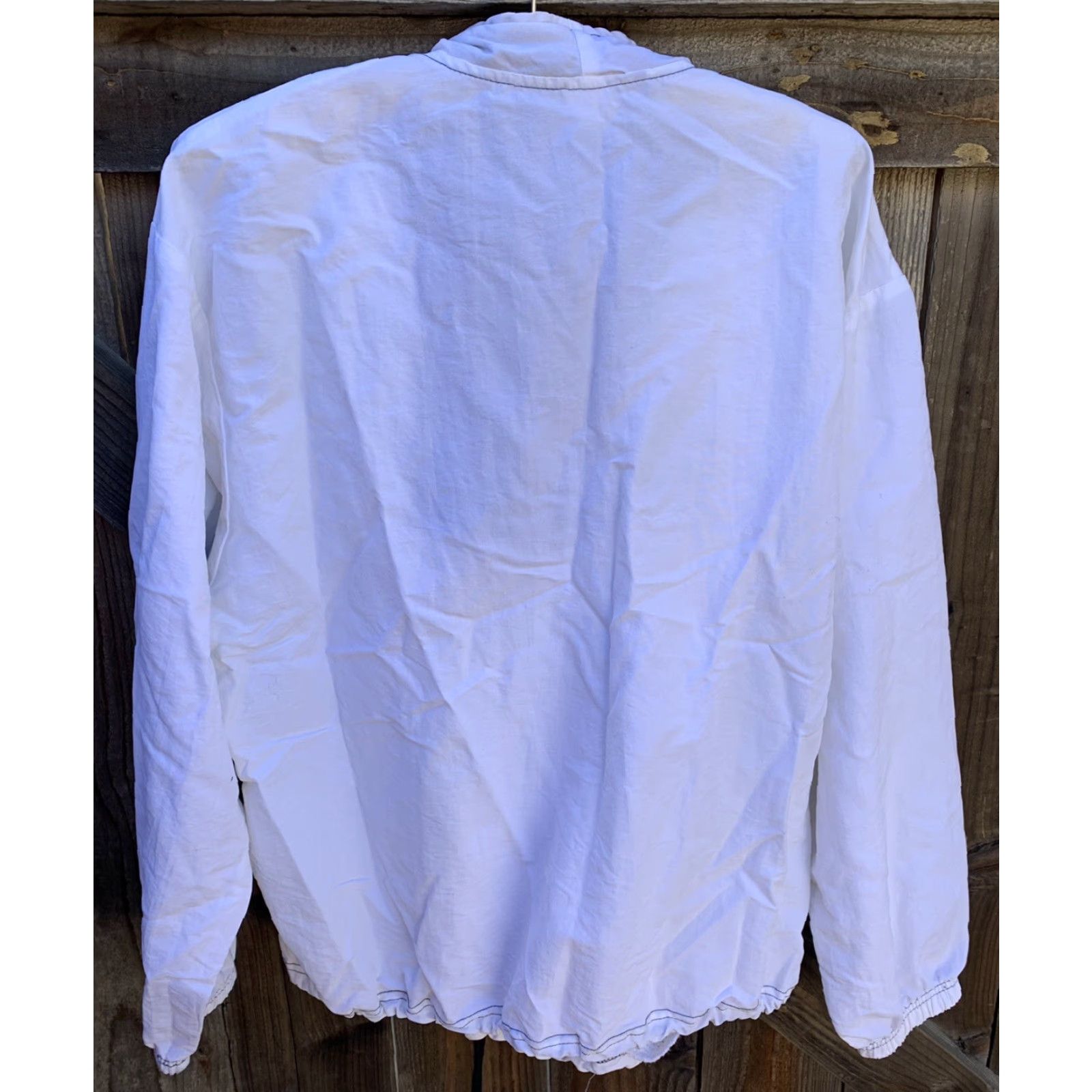 Vintage VINTAGE Surf Style Windbreaker Jacket M/L Adult White Nylon Logo Zipper Pockets 80s 90s Retro Beach Unisex Mens Womens Size US M / EU 48-50 / 2 - 6 Thumbnail