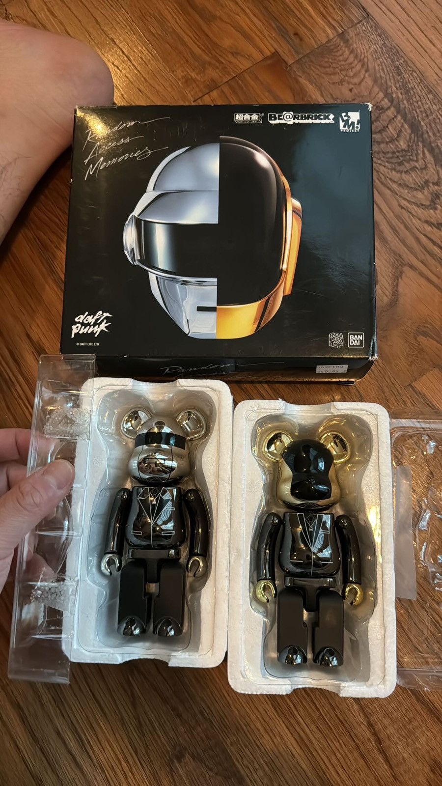 image of Medicom Bearbrick x Medicom Toy Bearbrick Superalloy Daft Punk 2 Pack in Silver, Men's