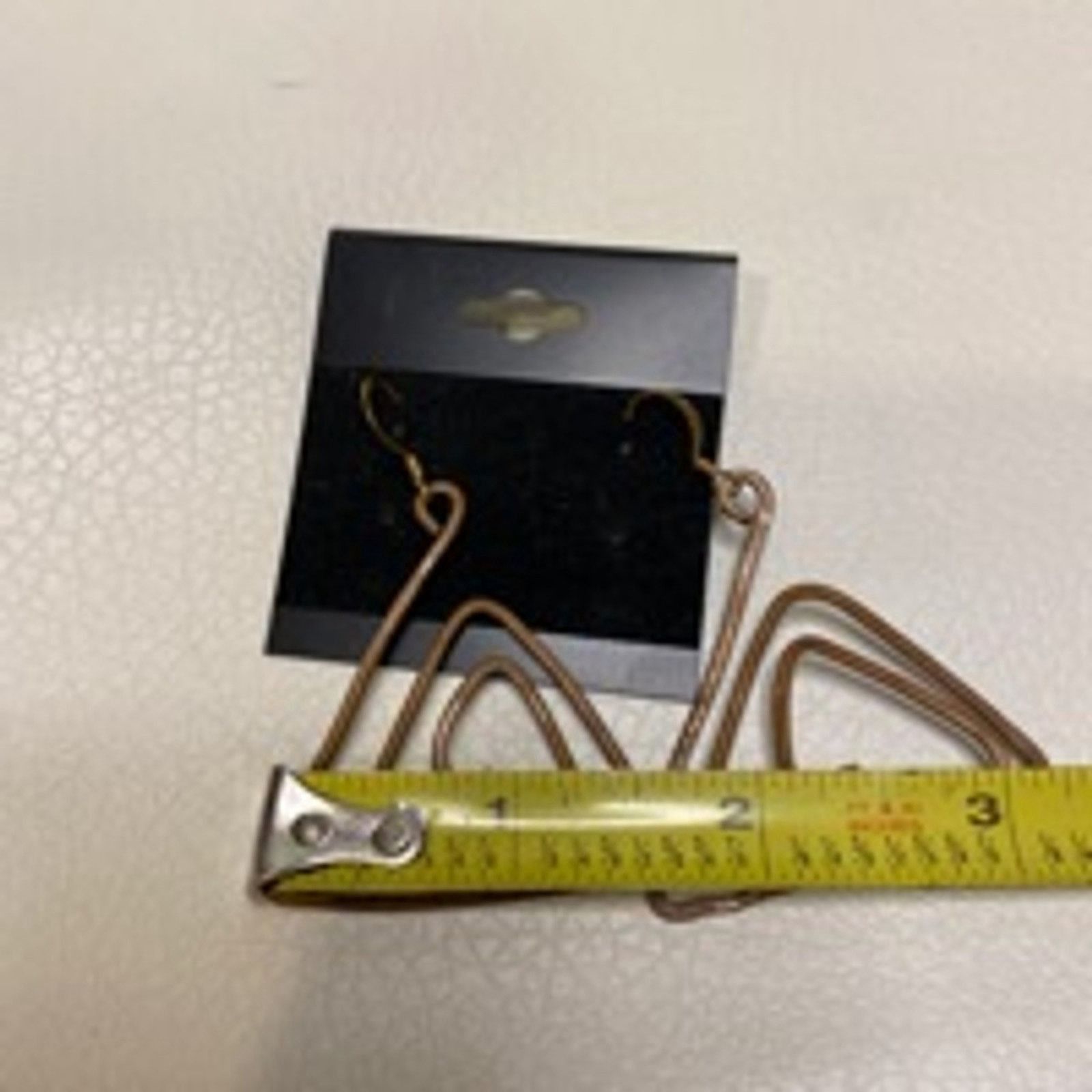 Handmade Minimalist Gold Tone Triangle Wire Dangle Earrings Handmade Size ONE SIZE - 4 Thumbnail