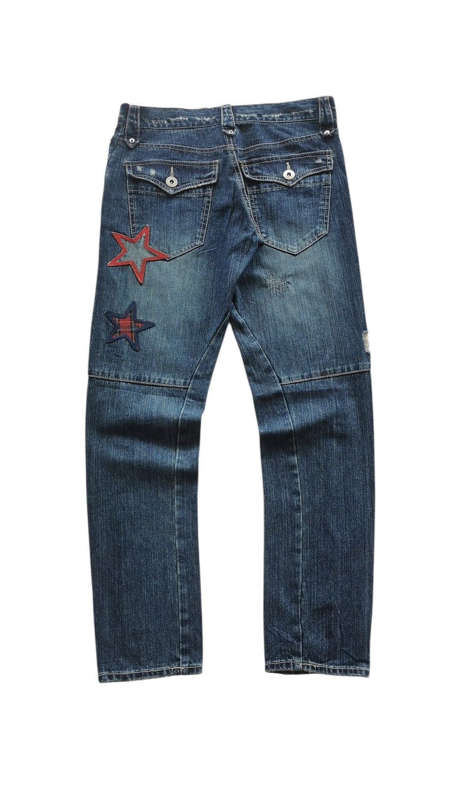 Kapital Distressed denim jeans with star patches Size US 30 / EU 46 - 4 Thumbnail
