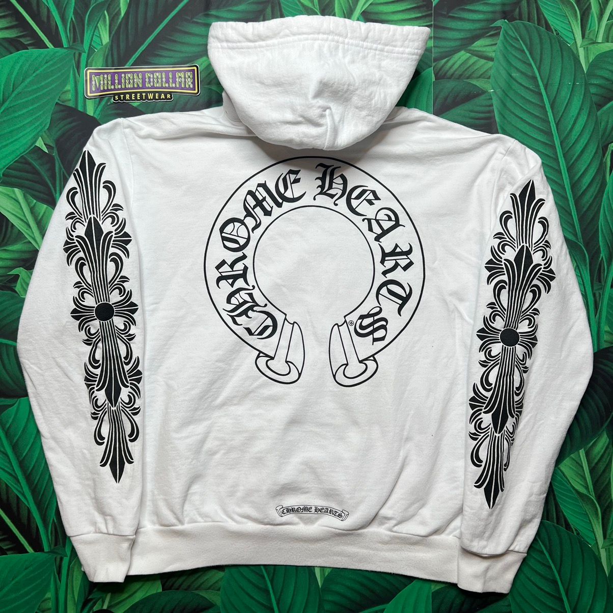 Pre-owned Chrome Hearts Floral Cross Pullover Hoodie In White