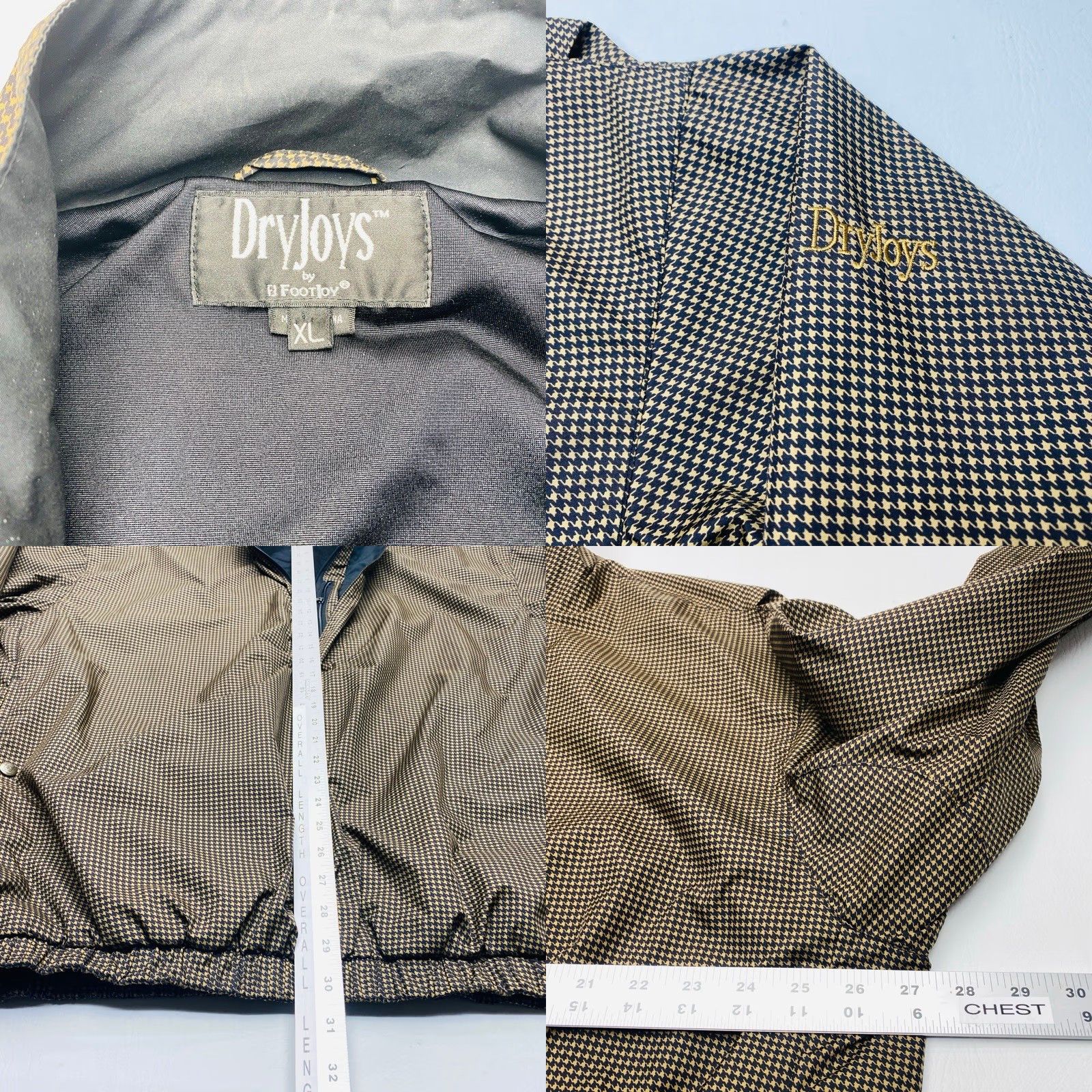 Footjoy FootJoy DryJoys Jacket Mens XL Houndstooth Golf Rain Waterproof Pullover 8035 Size US XL / EU 56 / 4 - 8 Thumbnail