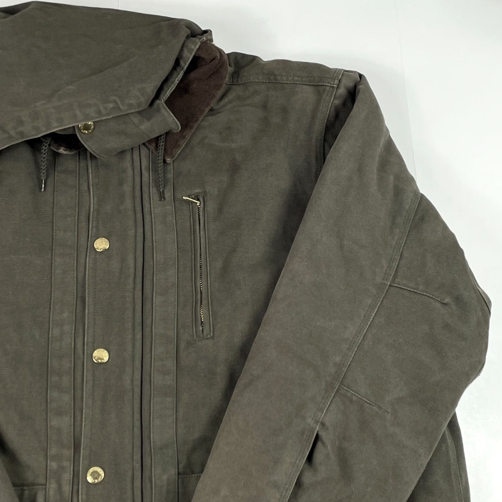Dickies Dickies Jacket Mens XL Green Canvas Hooded Workwear Chore Heavyweight Bomber Jacket Size US XL / EU 56 / 4 - 3 Thumbnail