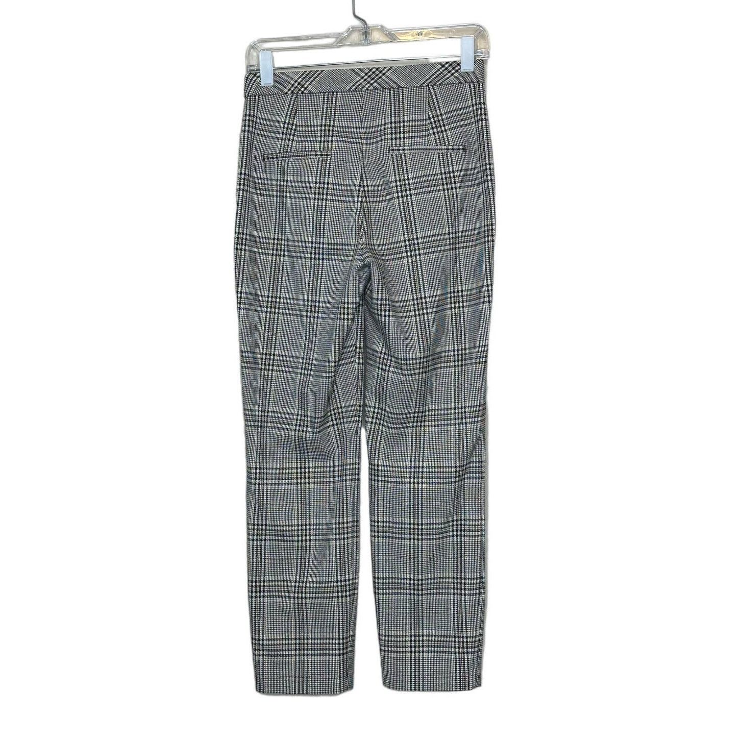 H&M H&M black cream plaid flat front straight legs pants size 2 Size 26" / US 2 / IT 38 - 2 Thumbnail