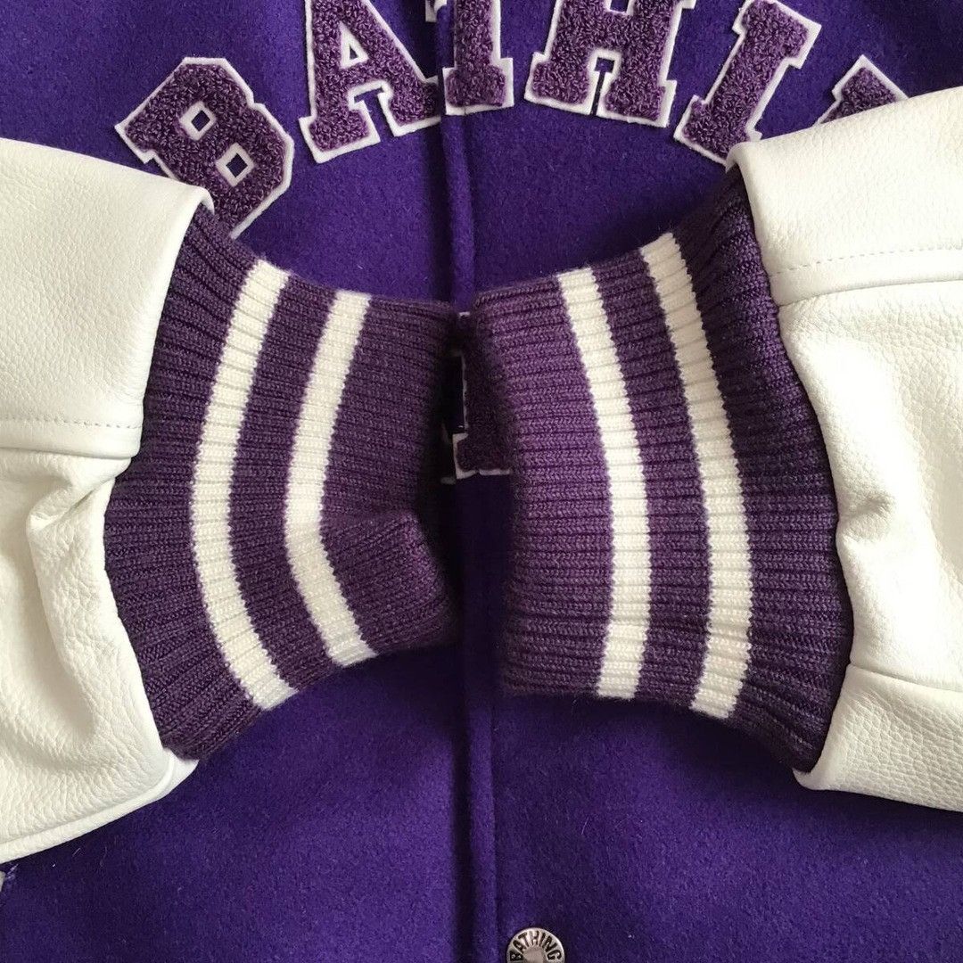 Bape BAPE Giant Head Leather Sleeve Varsity Jacket a bathing ape Size US XL / EU 56 / 4 - 7 Thumbnail