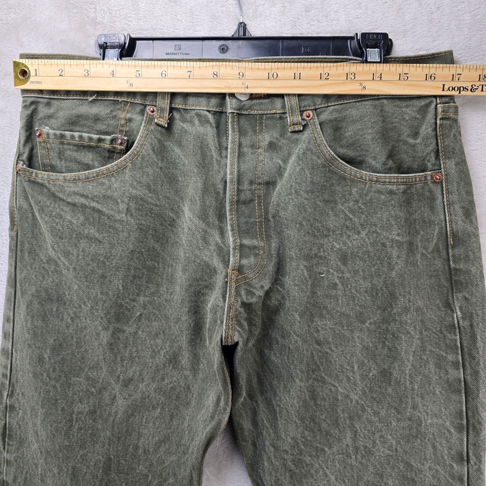 Levi's Vtg Levis 501 Jeans Mens 36x30 (Fits 34x28) Green Y2K USA Size US 34 / EU 50 - 10 Thumbnail