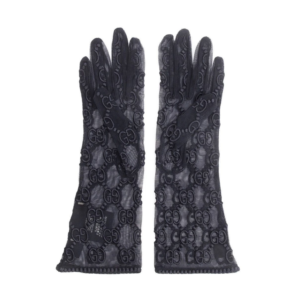 Gucci GUCCI Black GG Embroidered Tulle Gloves Size ONE SIZE - 2 Thumbnail