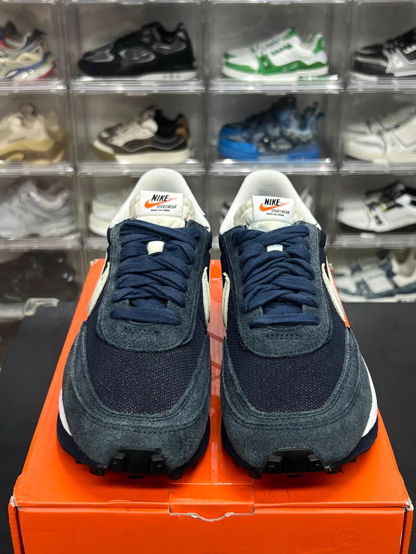 Nike Nike Sacai x Fragment Design Navy Blue Sneakers K15 Size US 9 / EU 42 - 2 Thumbnail