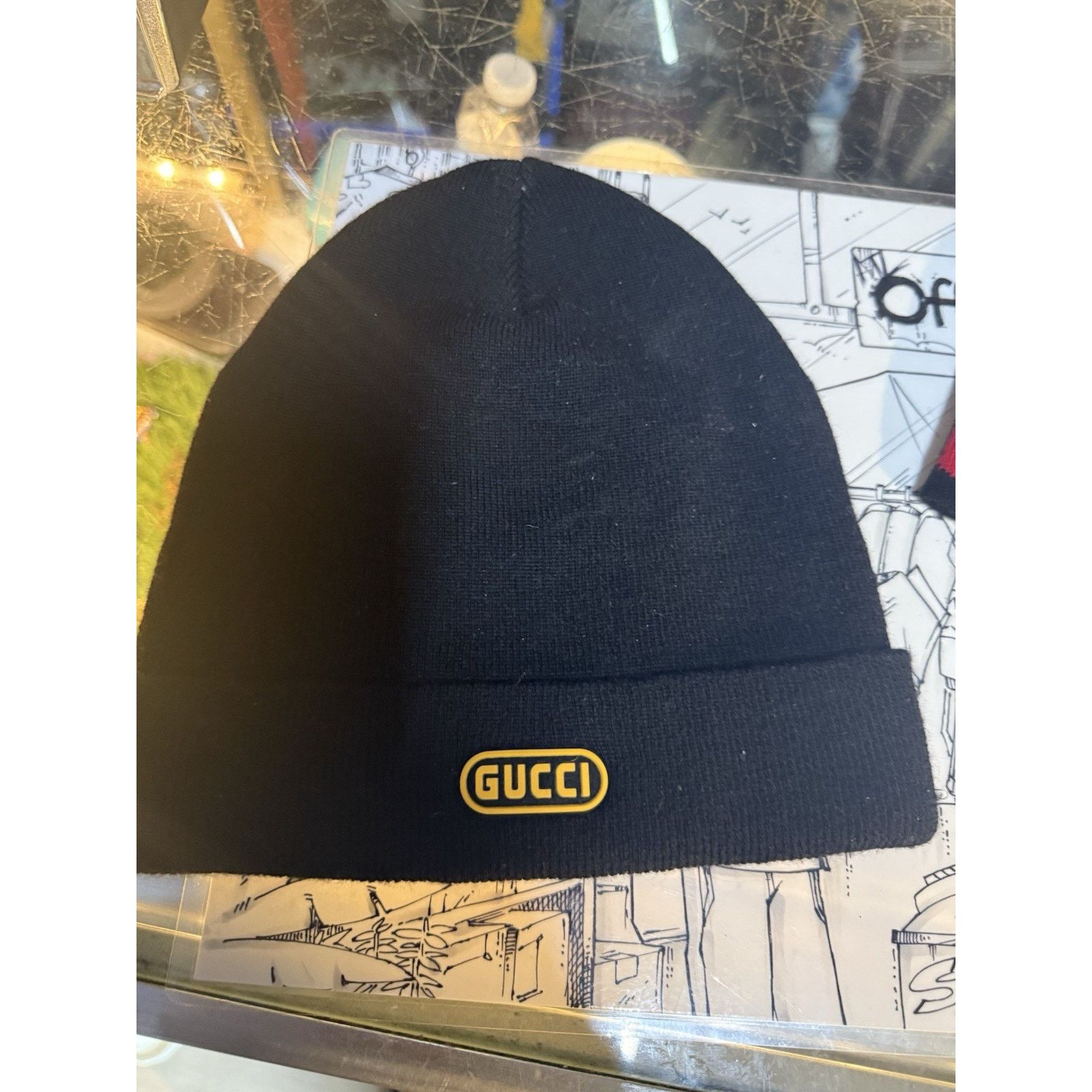 Gucci GUCCI x NY New York Yankees Black Flowers Wool Beanie Hat Size ONE SIZE - 2 Thumbnail