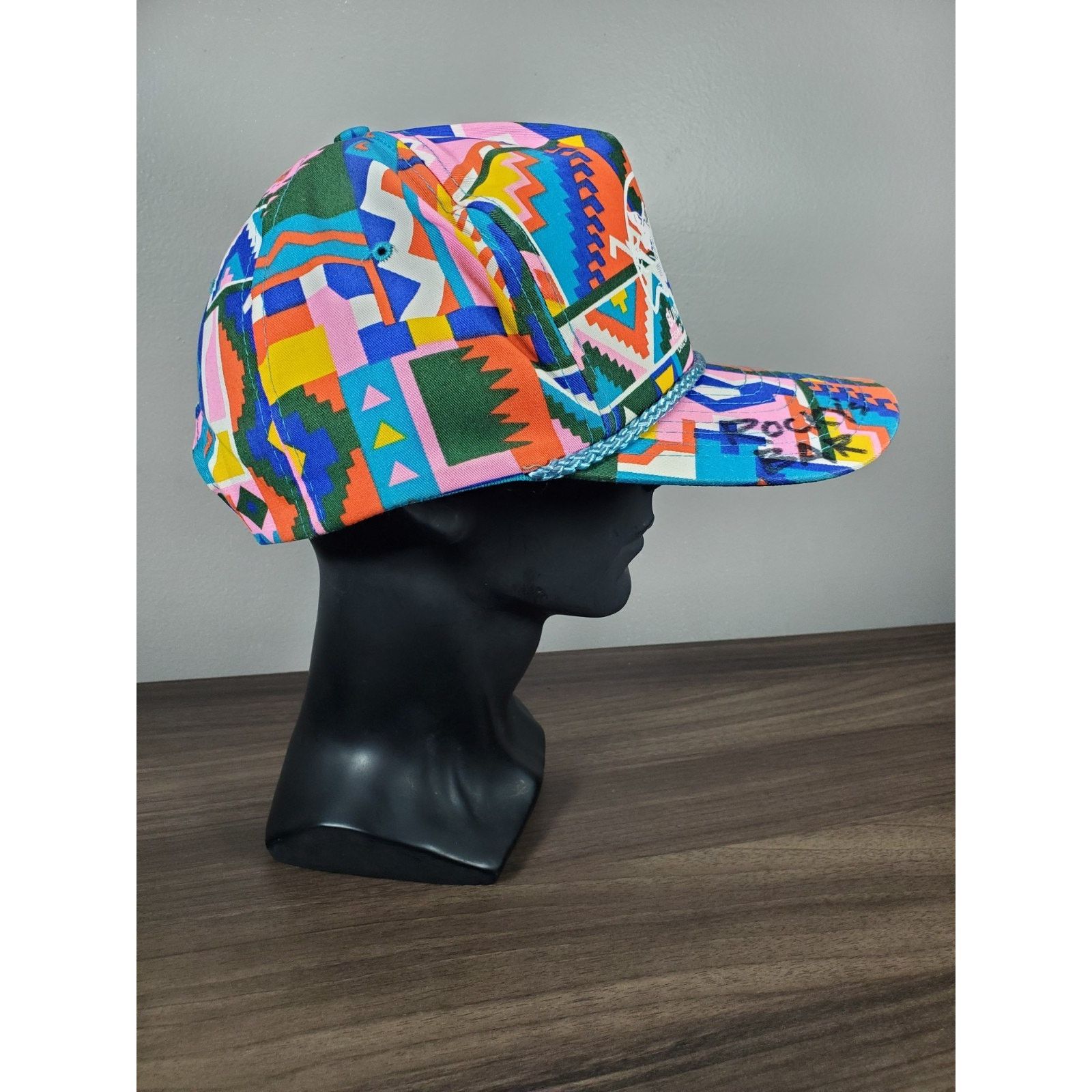Nissan × Vintage Sunset Lodge Hat Snapback Cap Abstract 90s Art Lake Oahe SD Size ONE SIZE - 6 Thumbnail