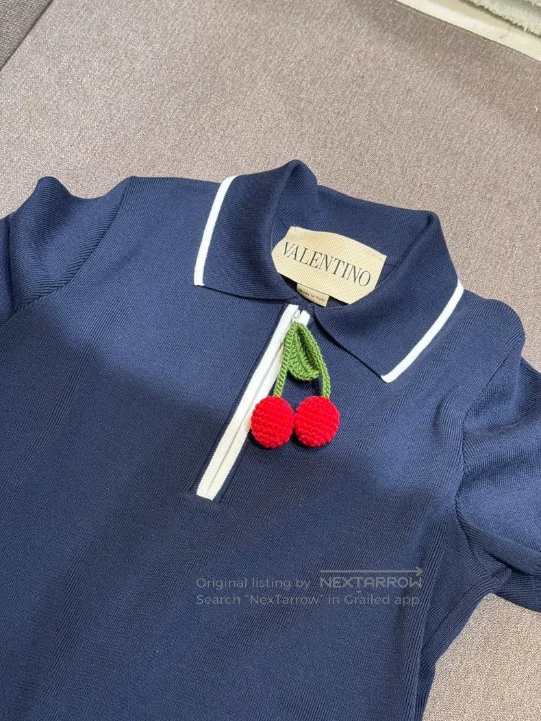 Valentino Valentino Little cherry knitted polo shirt Size S / US 4 / IT 40 - 2 Thumbnail
