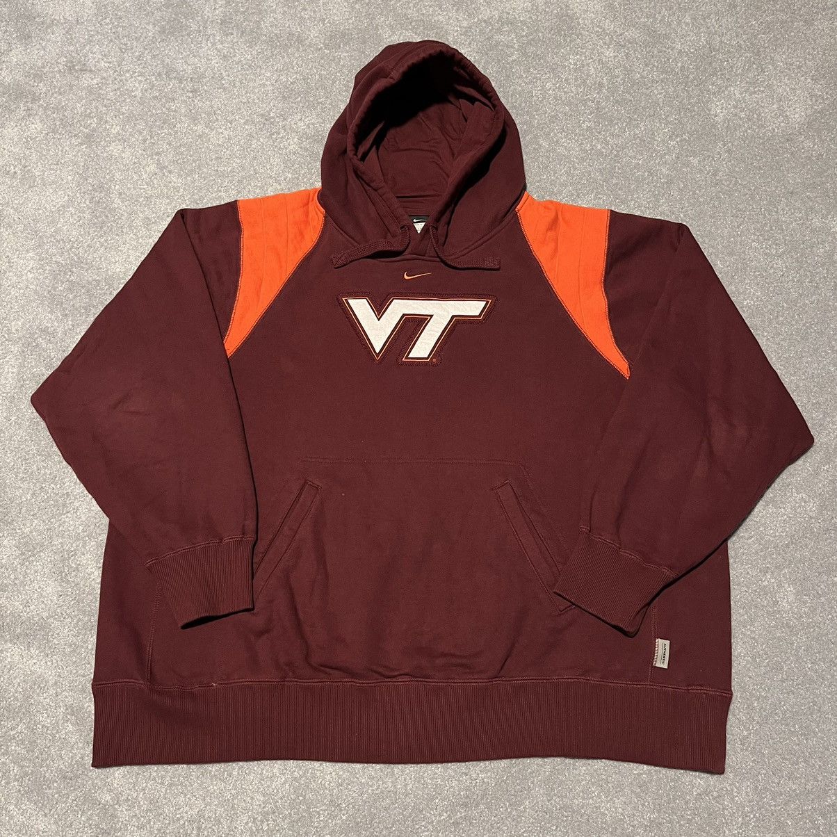 Nike Vintage Nike Virginia Tech Center Swoosh Embroidered Hoodie Size US XXL / EU 58 / 5 - 1 Thumbnail