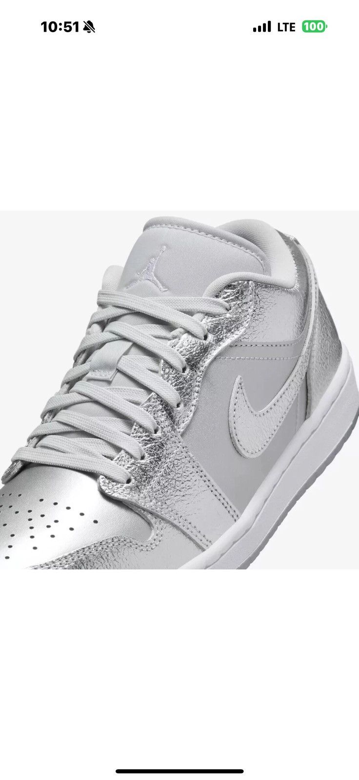 Nike Nike Air Jordan 1 Low SE Metallic Silver FN5030-001 Size US 12 / EU 45 - 4 Thumbnail
