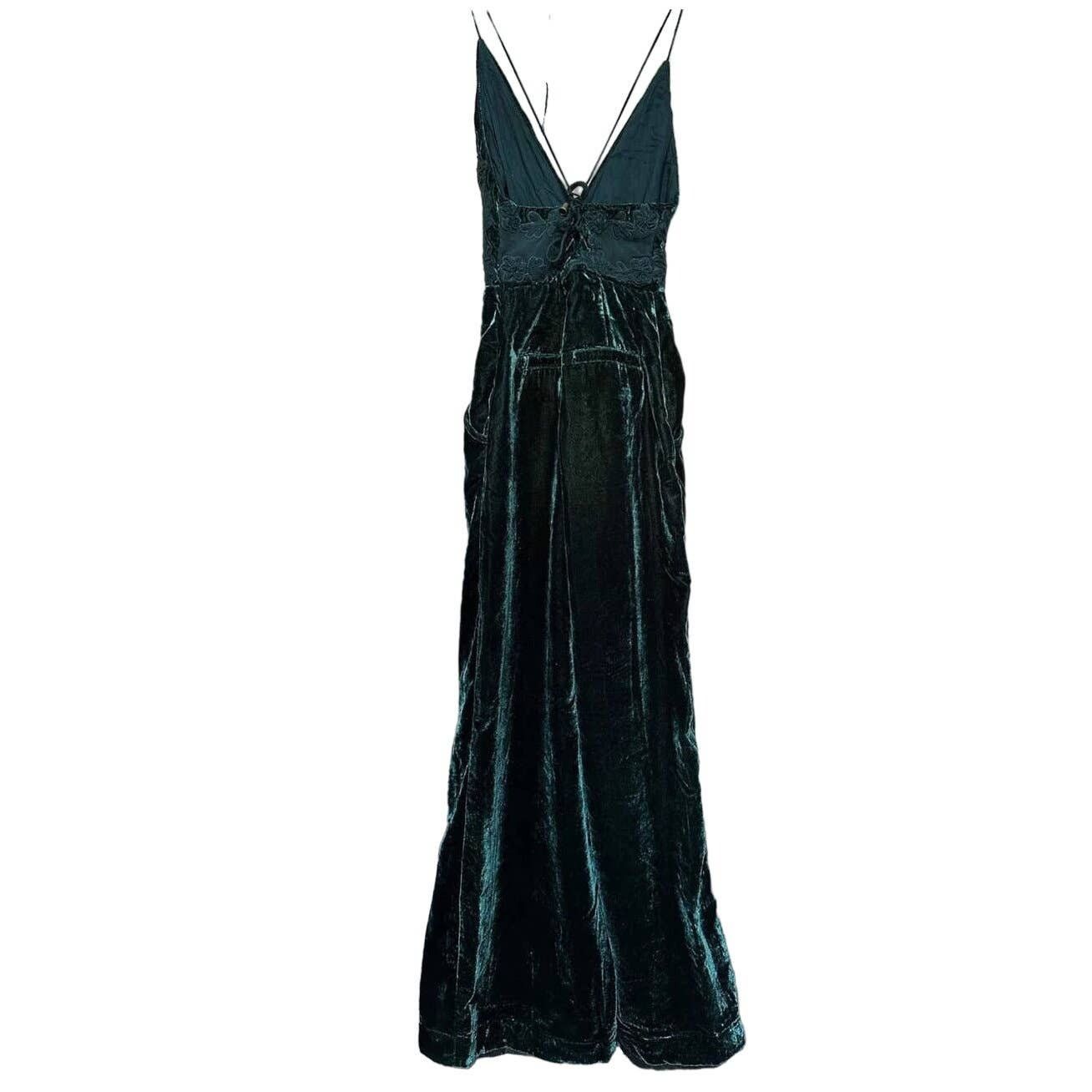 Free People Free People Blake Velvet OnePiece JUMPSUIT $225 SIZE 2 Green Size 26" / US 2 / IT 38 - 6 Thumbnail
