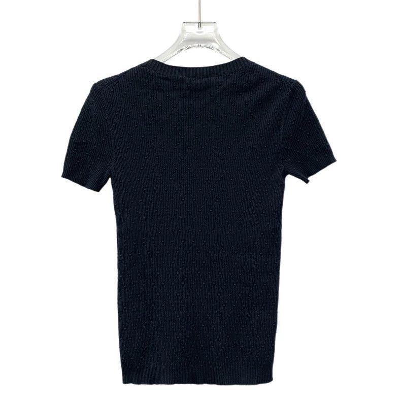 Chanel Chanel Black jacquard cotton round-neck short-sleeved knit Size S / US 4 / IT 40 - 2 Thumbnail
