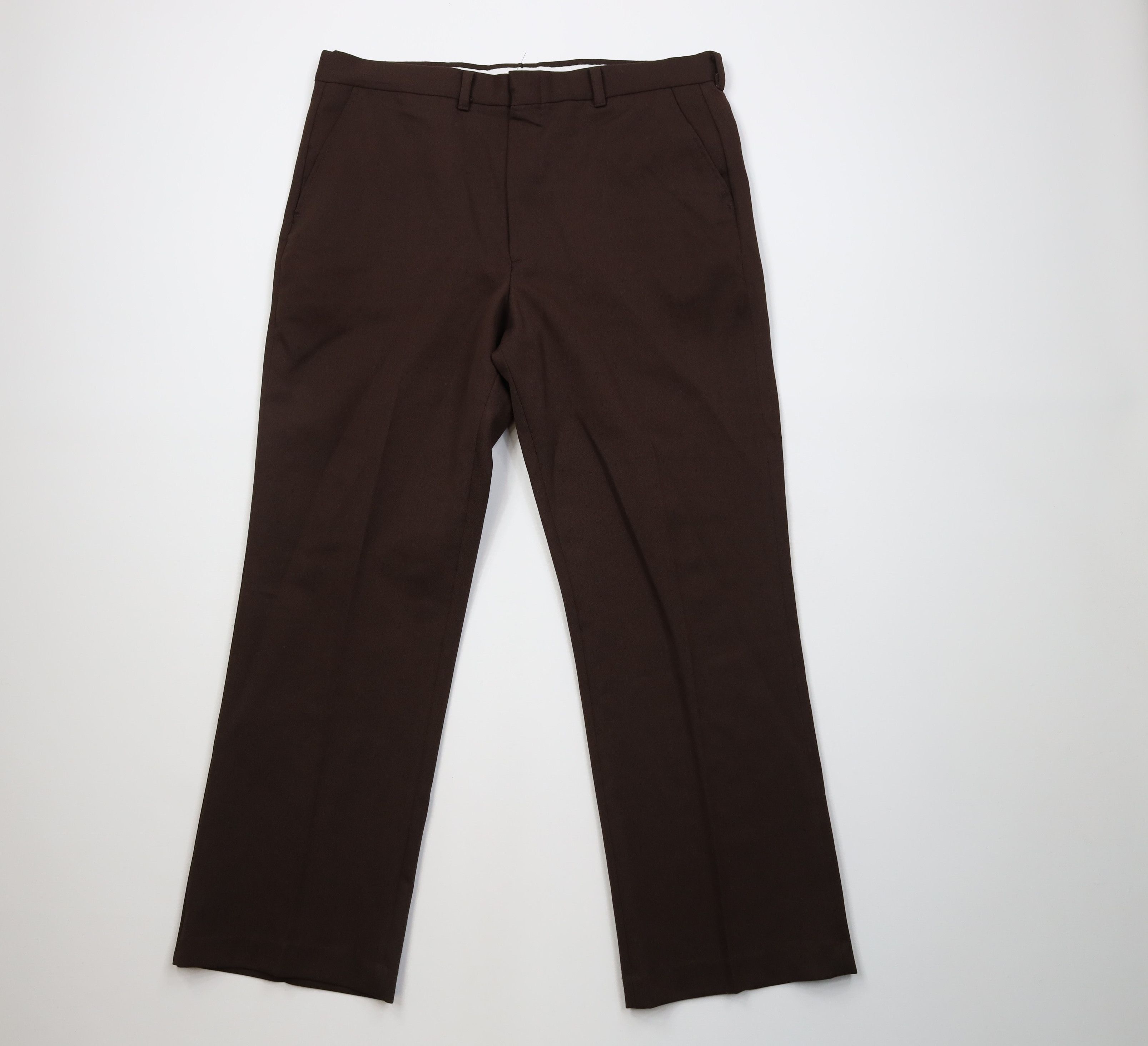 Vintage Vintage 70s Streetwear Flared Wide Leg Chino Pants Brown USA Size US 38 / EU 54 - 1 Thumbnail