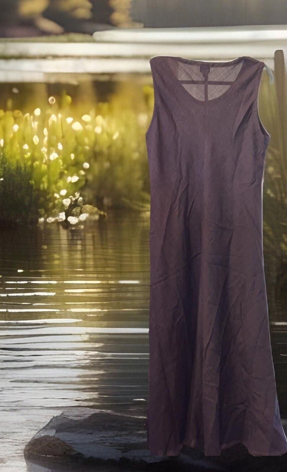 Eileen Fisher Eileen Fisher Petite Large Linen Chocolate Midi Maxi Dress Size L / US 10 / IT 46 - 3 Thumbnail