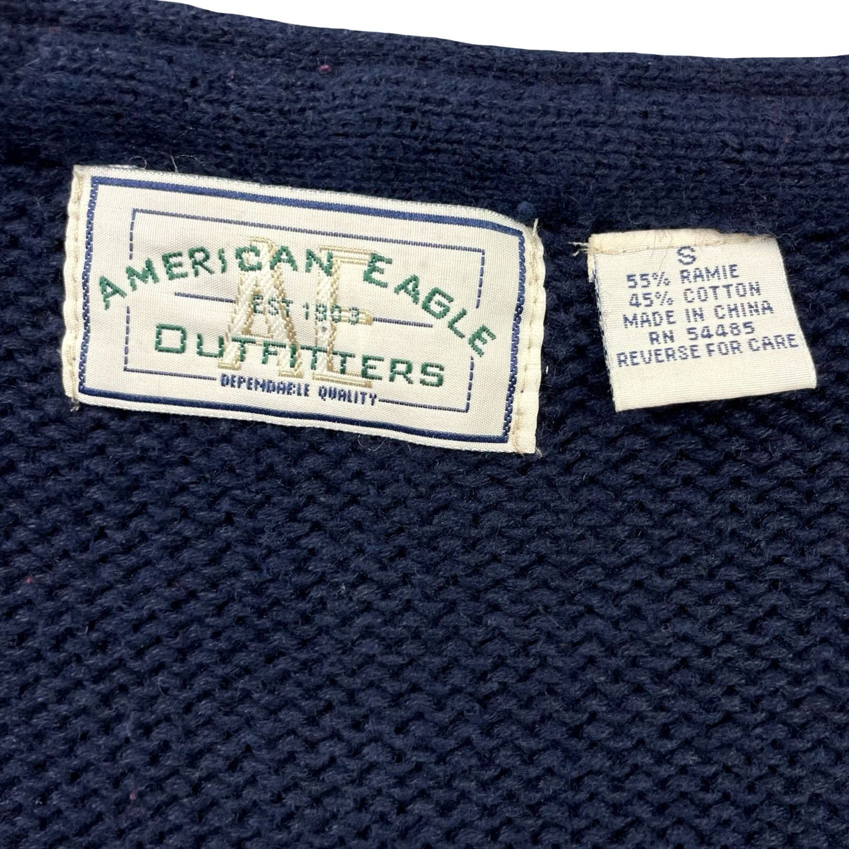American Eagle Outfitters VINTAGE American Eagle Outfitters Vest Sweater Men's Small Navy USA Flag Button Size US L / EU 52-54 / 3 - 4 Thumbnail