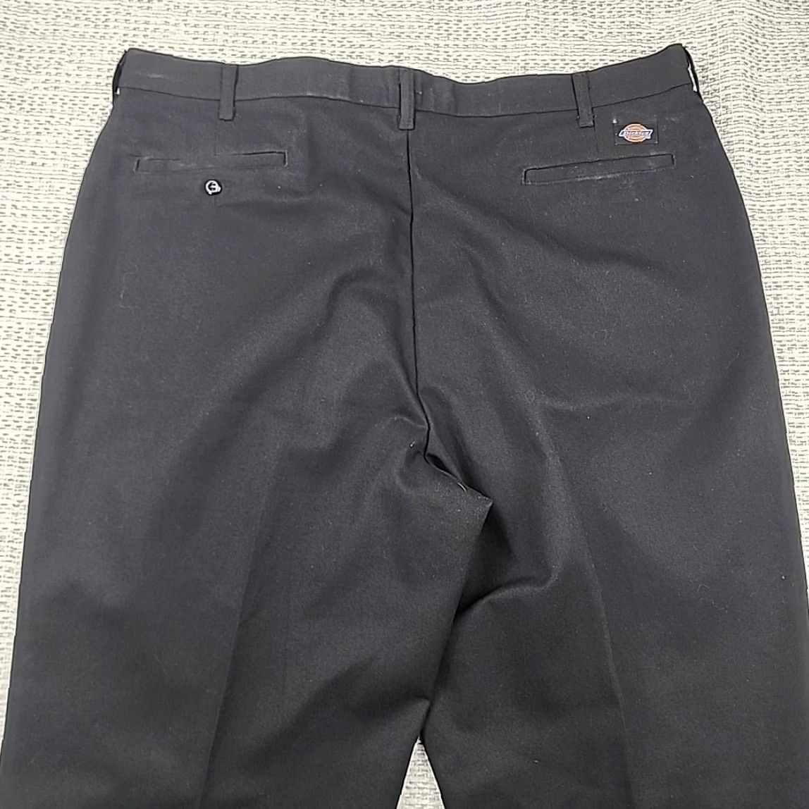 Dickies Dickies Uniform Work Pants Mens 44 UU Black Flat Front Straight Leg 44x32 Size US 44 / EU 60 - 3 Thumbnail
