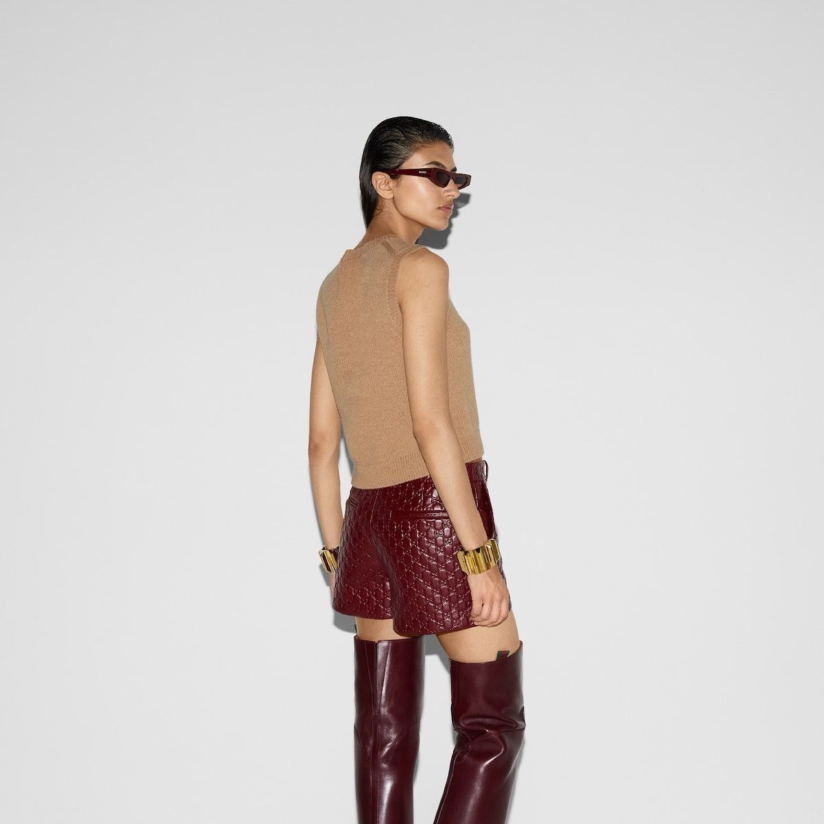Gucci o1la5ras0526 Wool And Cashmere Tank Top in Brown Size L / US 10 / IT 46 - 5 Thumbnail