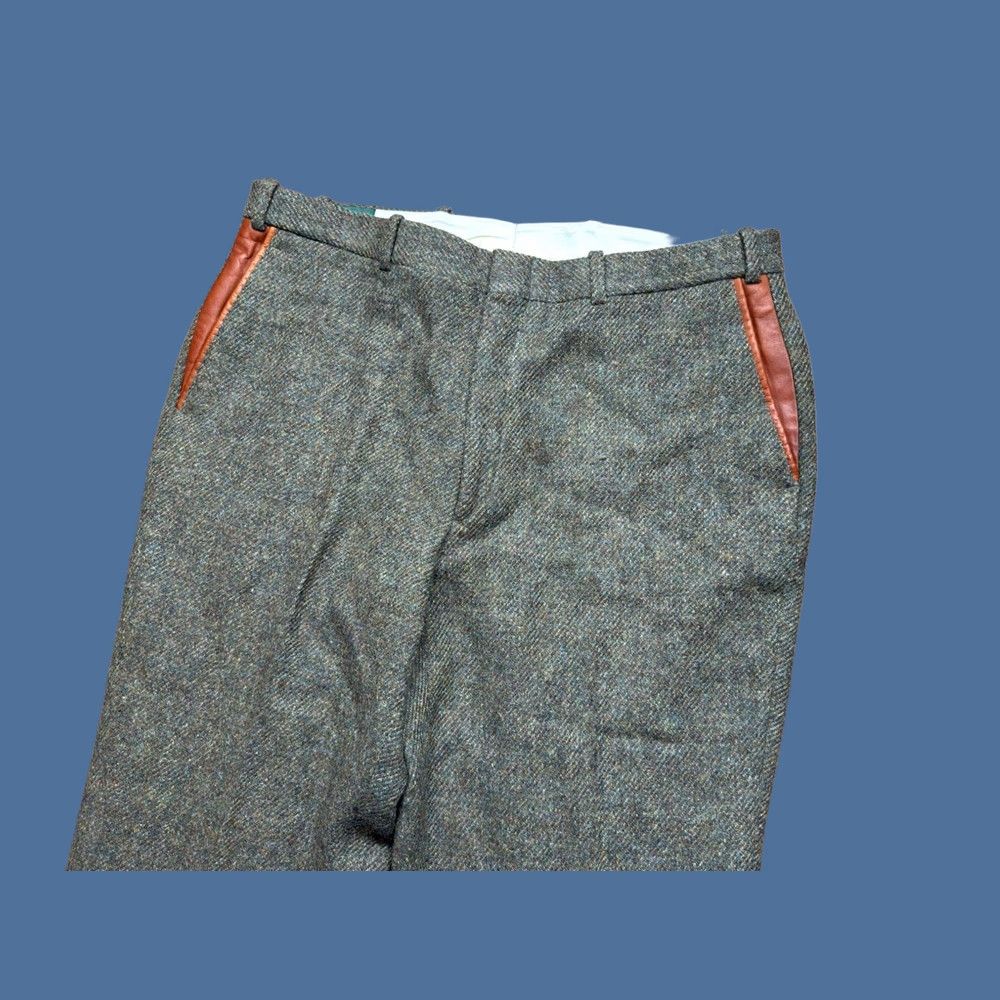 Orvis VINTAGE Orvis Mens Pants 38x29.5 Suede Trim Cuffed Wool Tweed Green 90s Chino Regular Mens Size US 38 / EU 54 - 1 Thumbnail