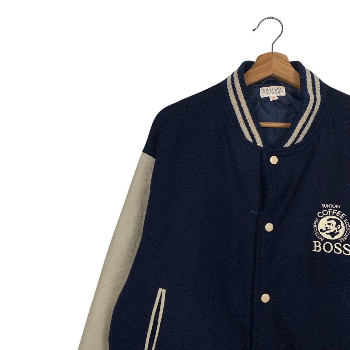 Japanese Brand Suntory Boss Coffee Varsity Leather Jacket Size US L / EU 52-54 / 3 - 7 Thumbnail